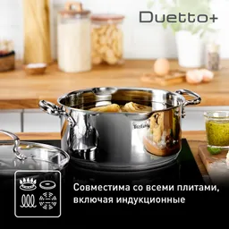 Кастрюля с крышкой Tefal Duetto+ 2.9 л 20 см G7194456 