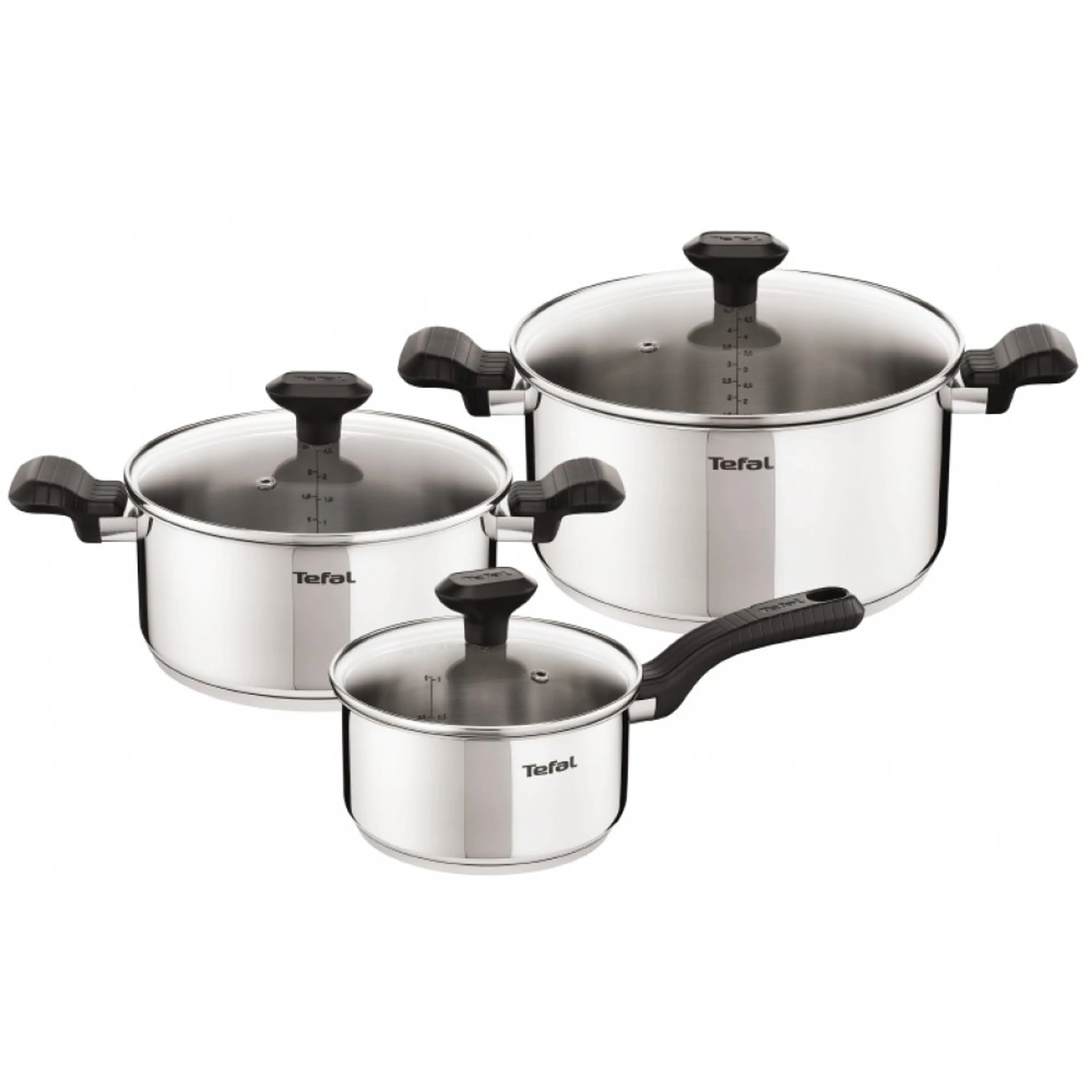 Набор посуды Tefal Comfort Max 6 предметов 1,4/2,9/5,1/л 16/20/24см C973S674 фото