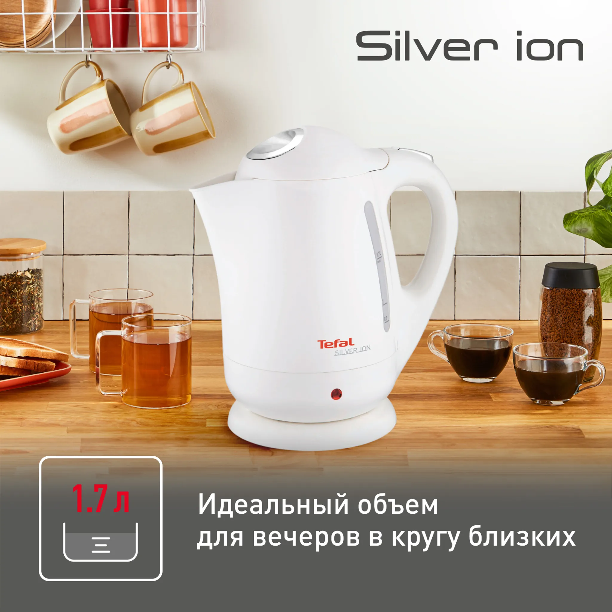 Электрический чайник Tefal Silver Ion BF925132
