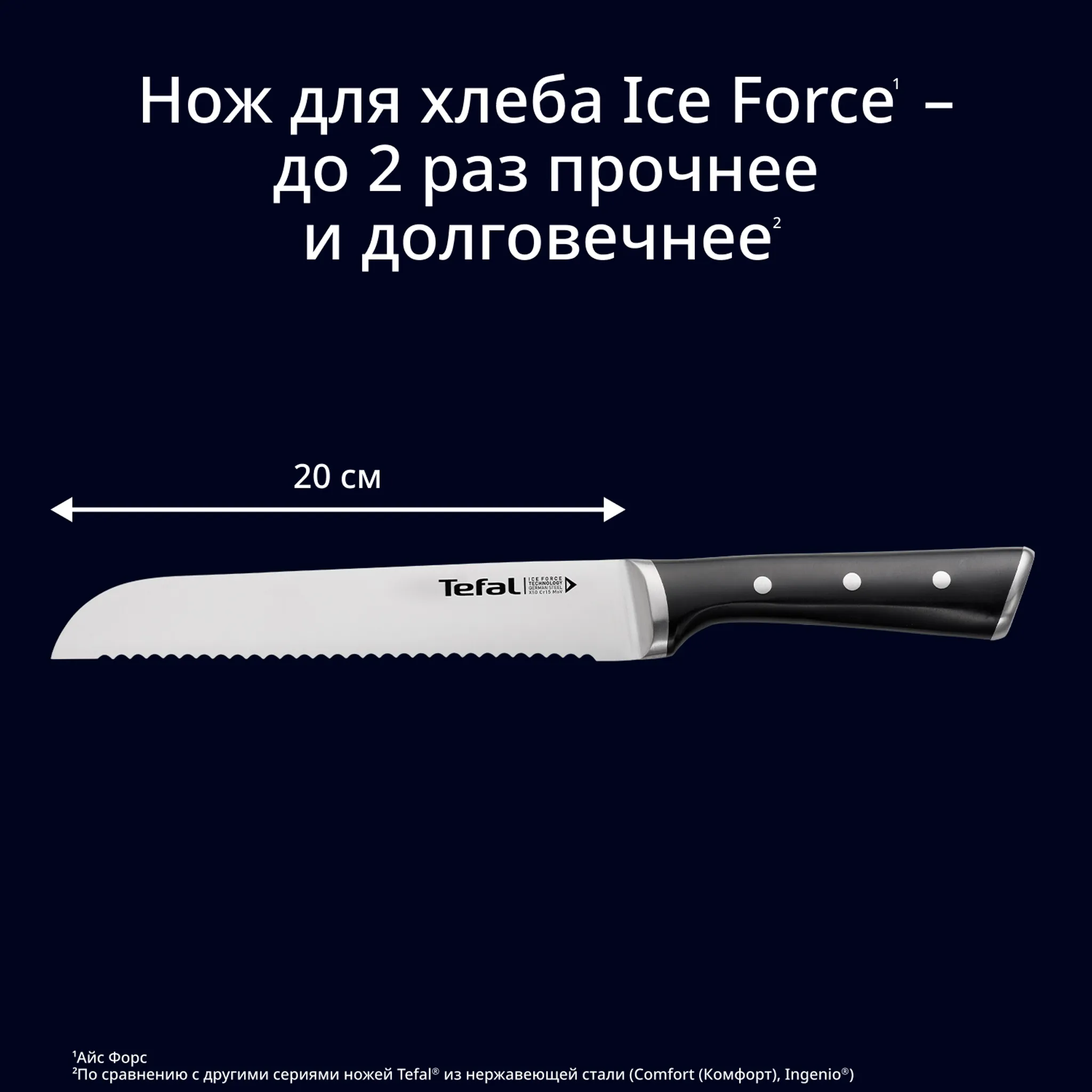 Нож для хлеба Tefal Ice Force K2320414