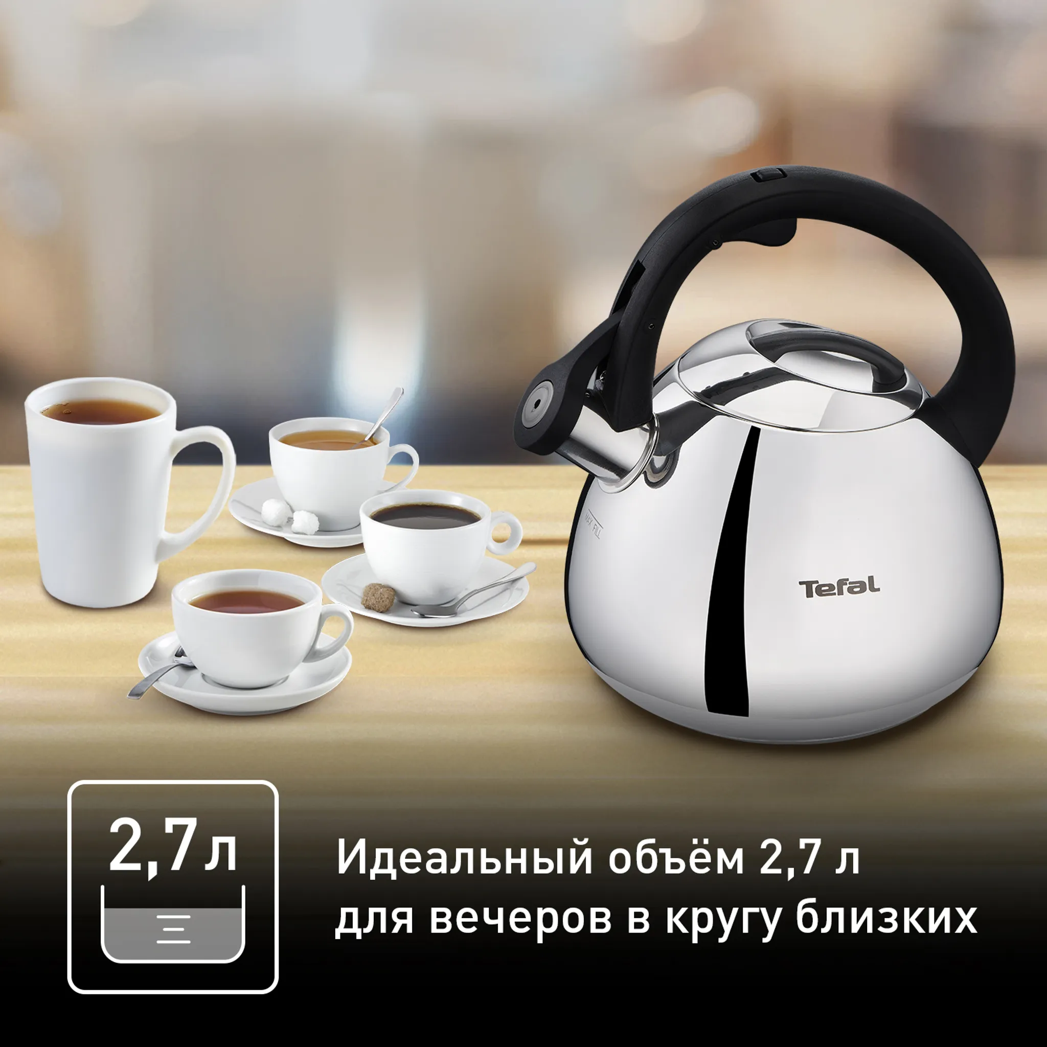 Чайник для плиты Tefal Kettle ss induction 2,7 л K2481574