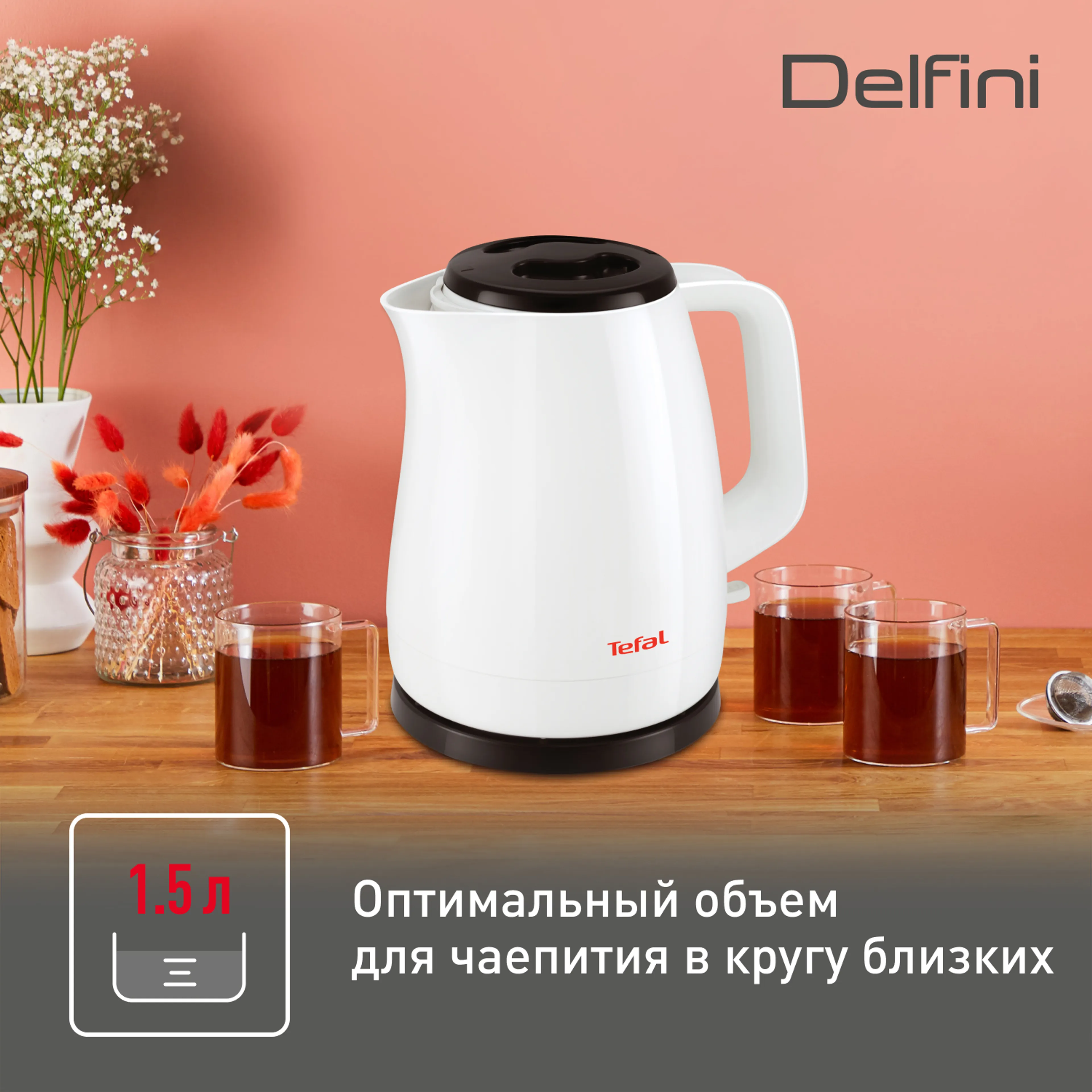 Электрический чайник Tefal Delfini plus KO150130