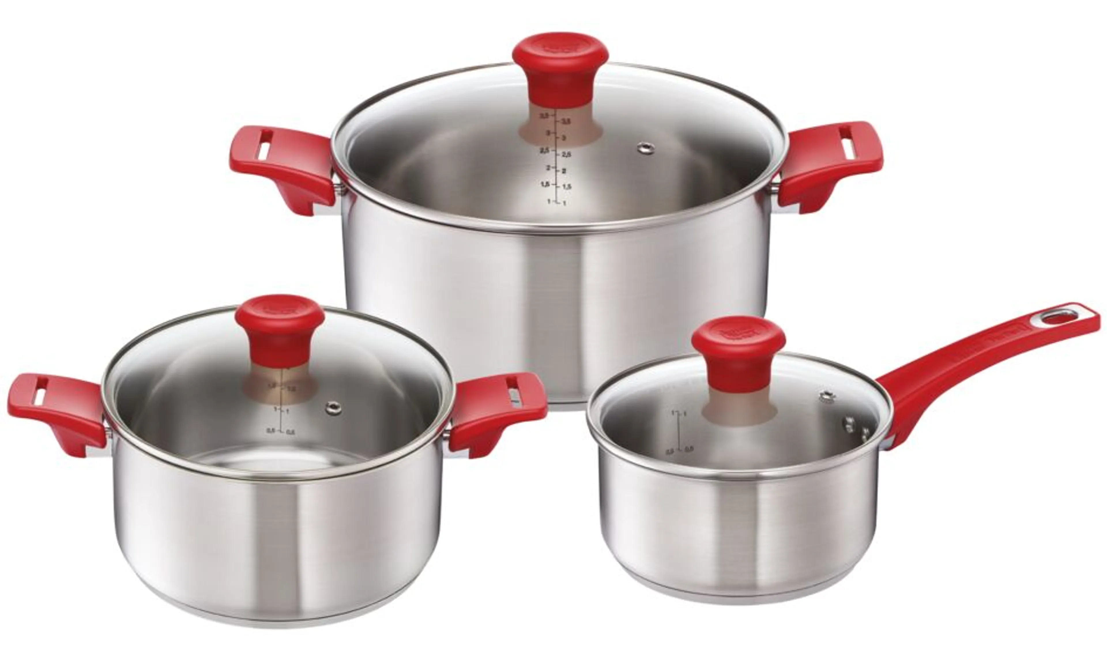 цена на Набор посуды Tefal Jamie Oliver 6 предметов 1,5/3/4,7л 16/20/24см H802S674