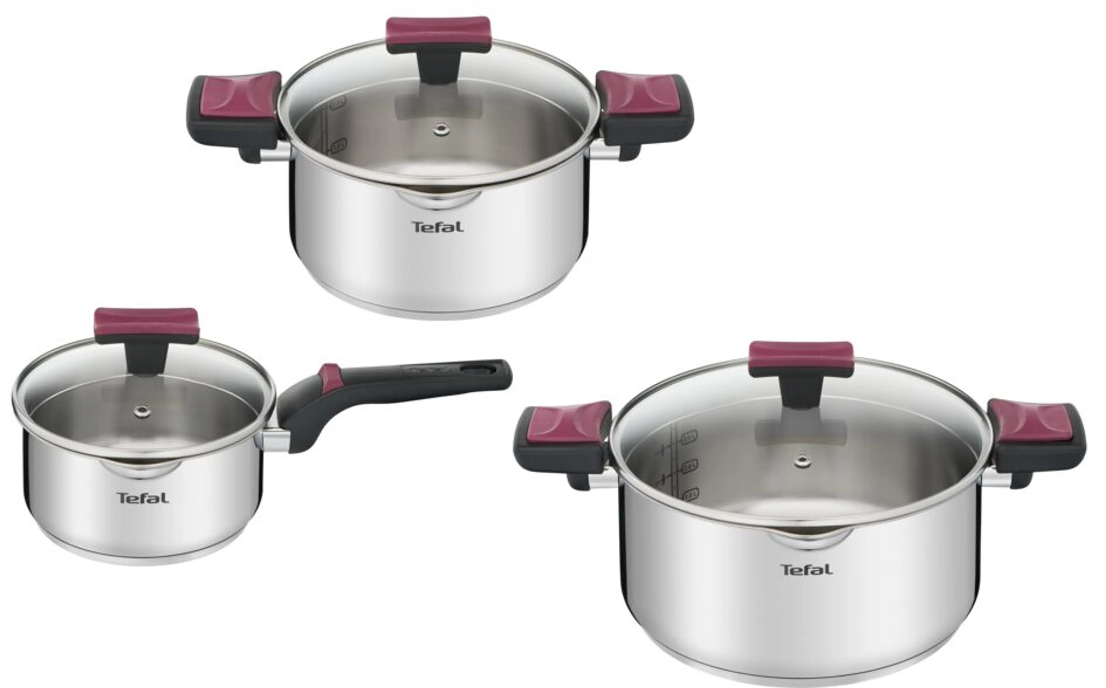 Набор посуды Tefal Cook&Clip  6 предметов 1,5/2,9/5л 16/20/24см G723S674 фото