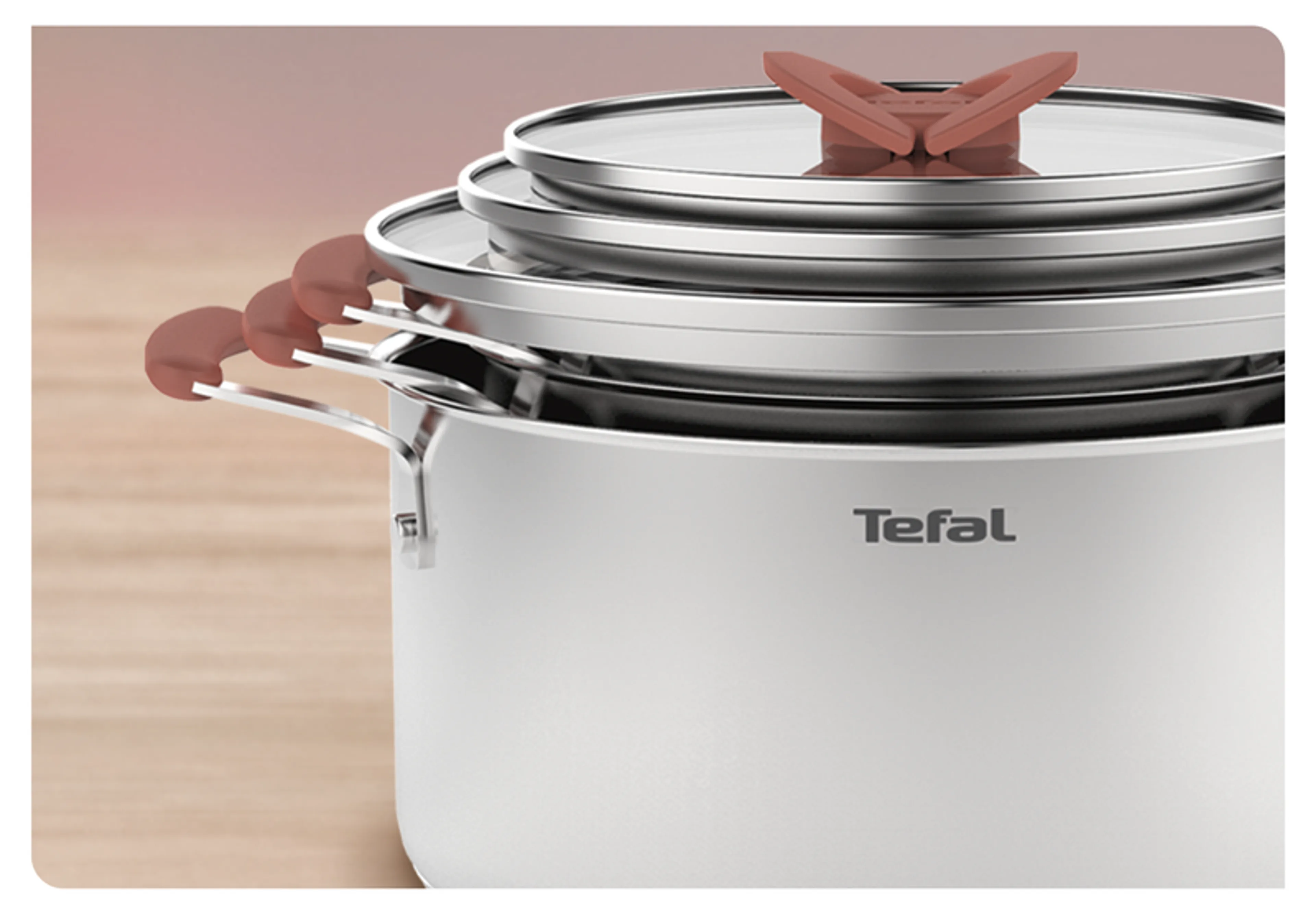 Набор посуды Tefal Opti'Space 13 предметов 2,1/3/5,2л 18/20/24см G720SD74