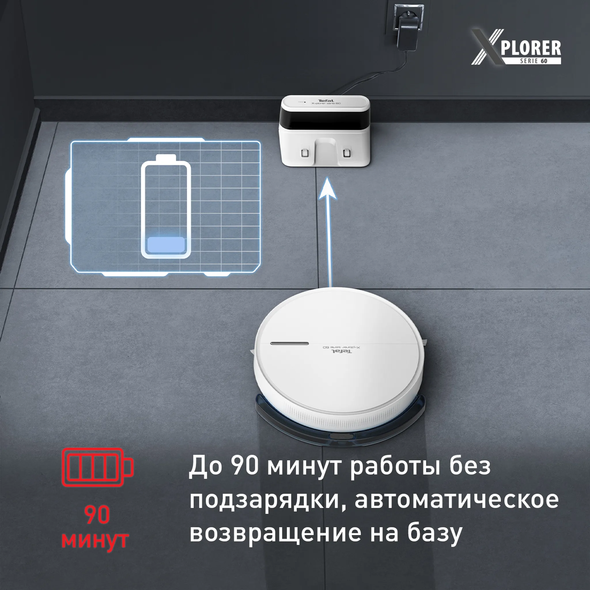 Робот-пылесос Tefal X-plorer Serie 60 RG7447WH