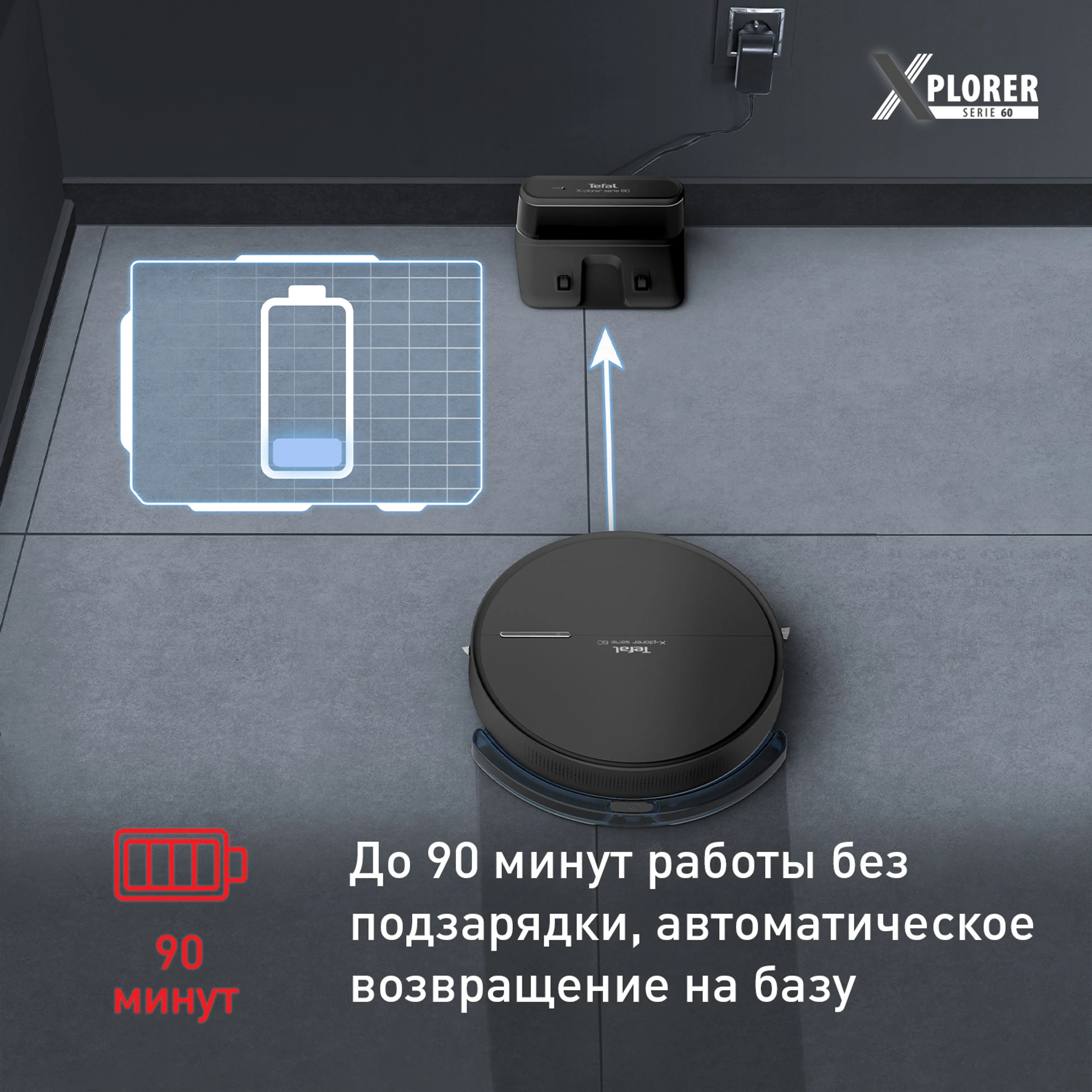 Робот-пылесос Tefal X-plorer Serie 60 RG7455WH