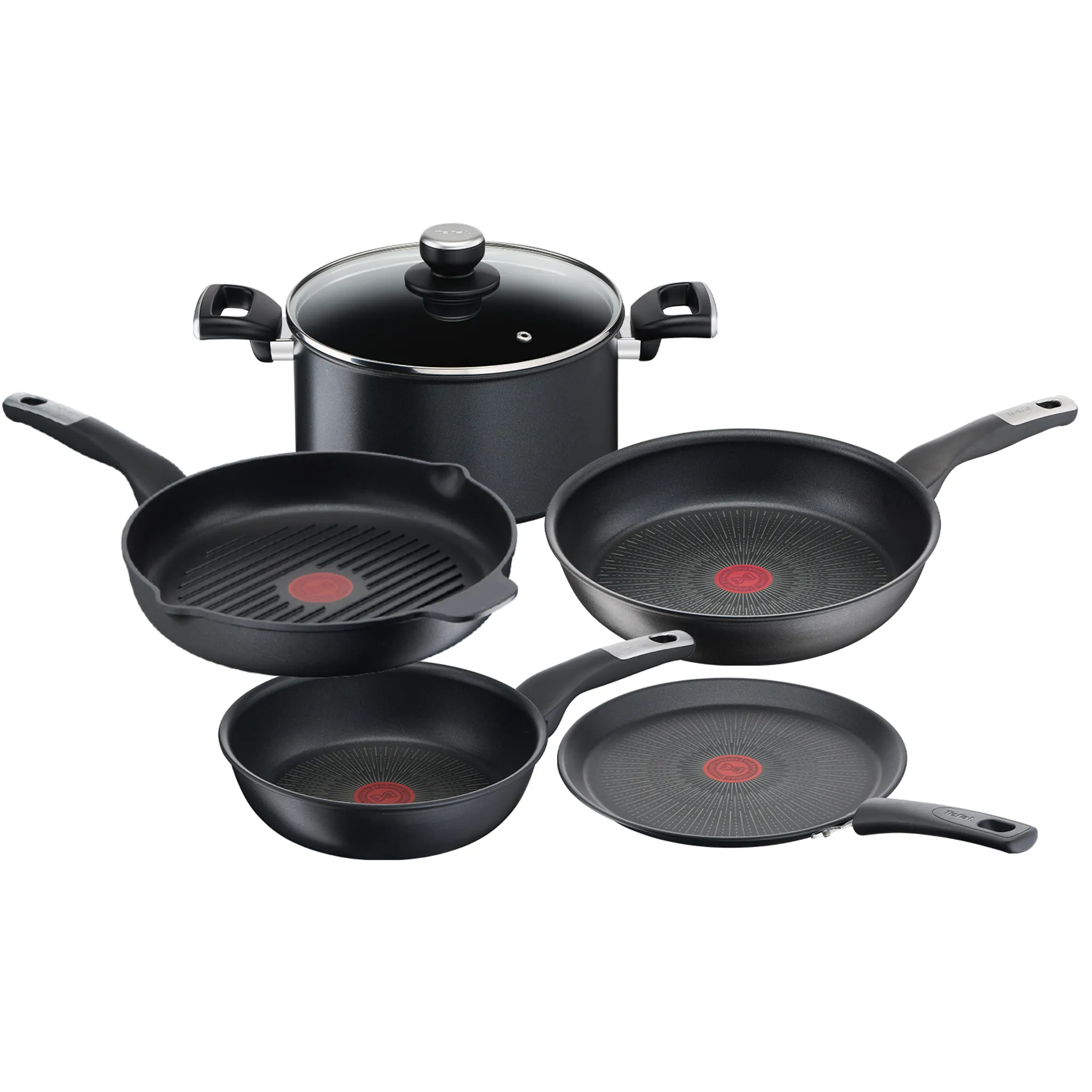 Набор индукционной посуды Tefal Unlimited M 6 предметов 22/25/26/26см 5,2л