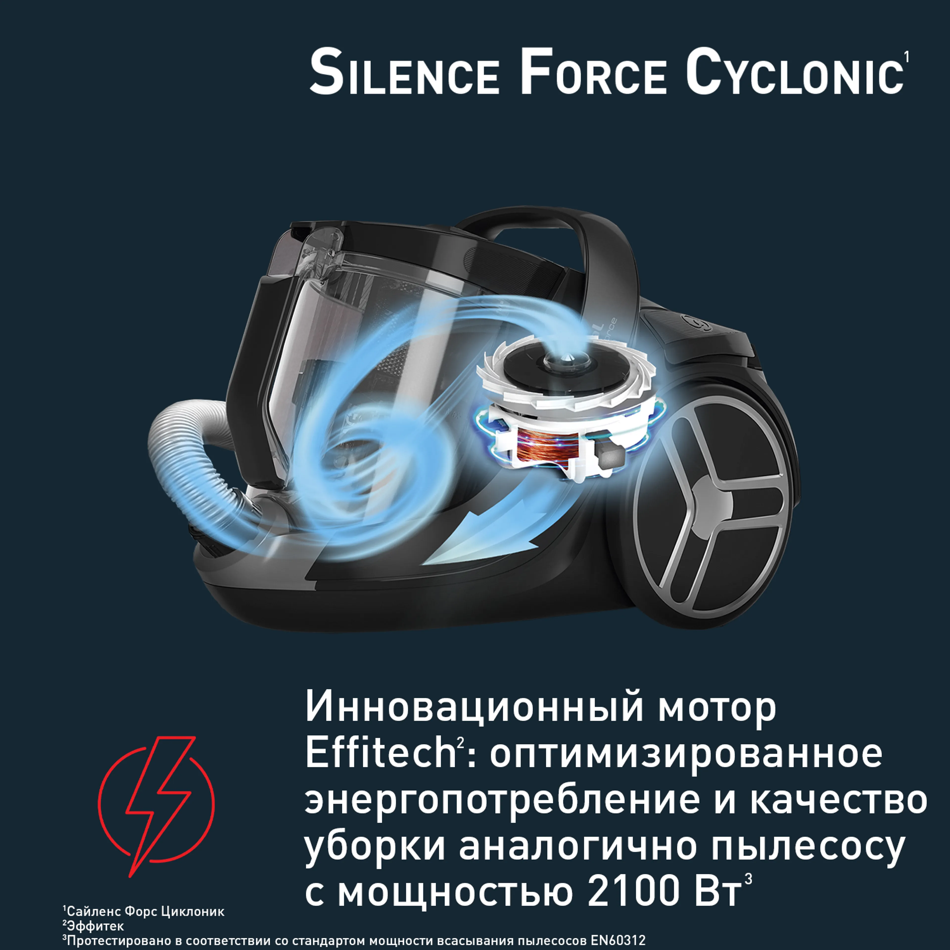 Пылесос с контейнером Tefal Silence Force Cyclonic TW7260EA купить в официальном магазине