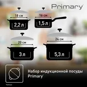 Набор посуды Tefal PRIMARY 11 предметов 16/18/20/24 см E308SB74