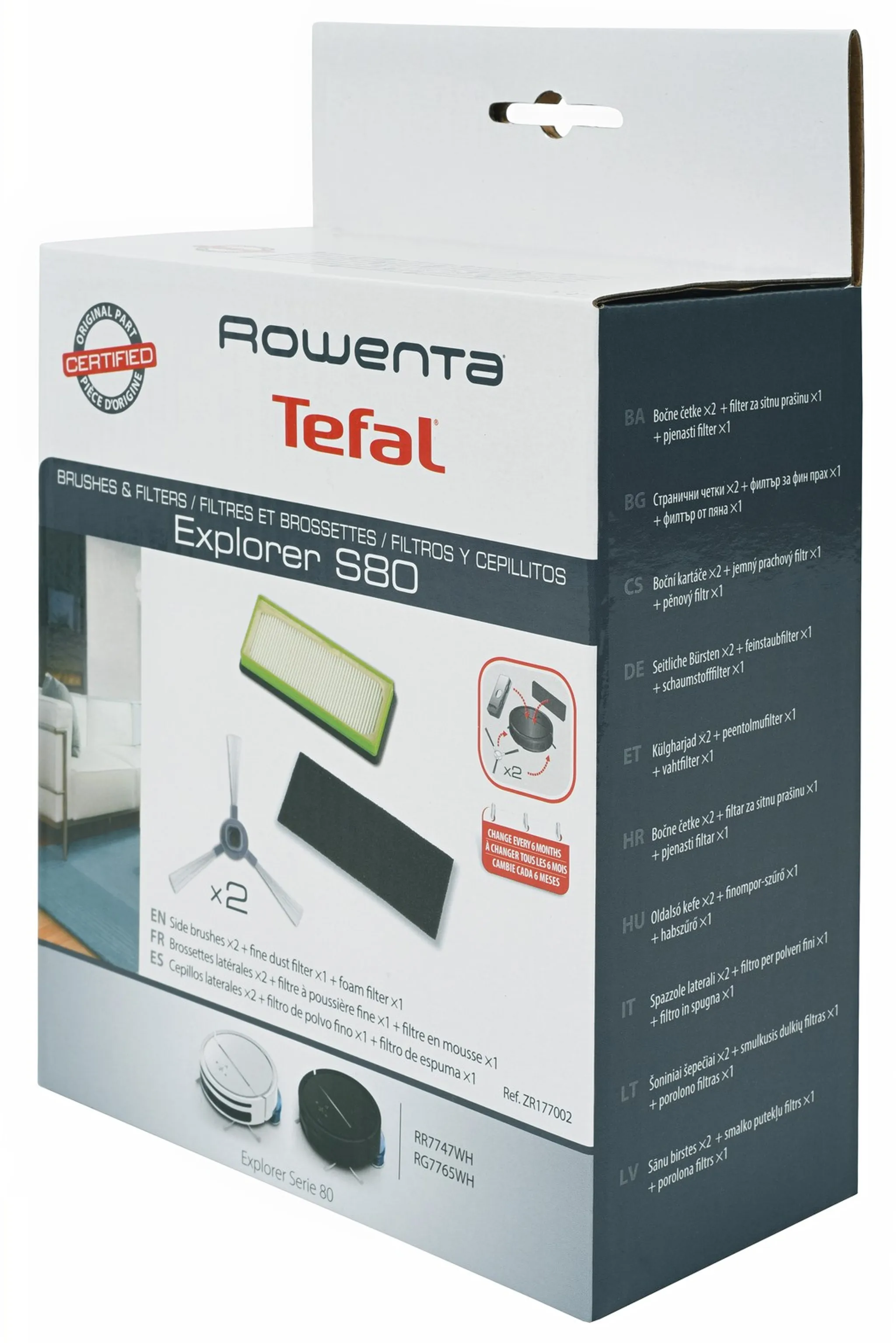 Набор аксессуаров для роботов-пылесосов (боковые щетки и фильтр) Tefal ZR177002