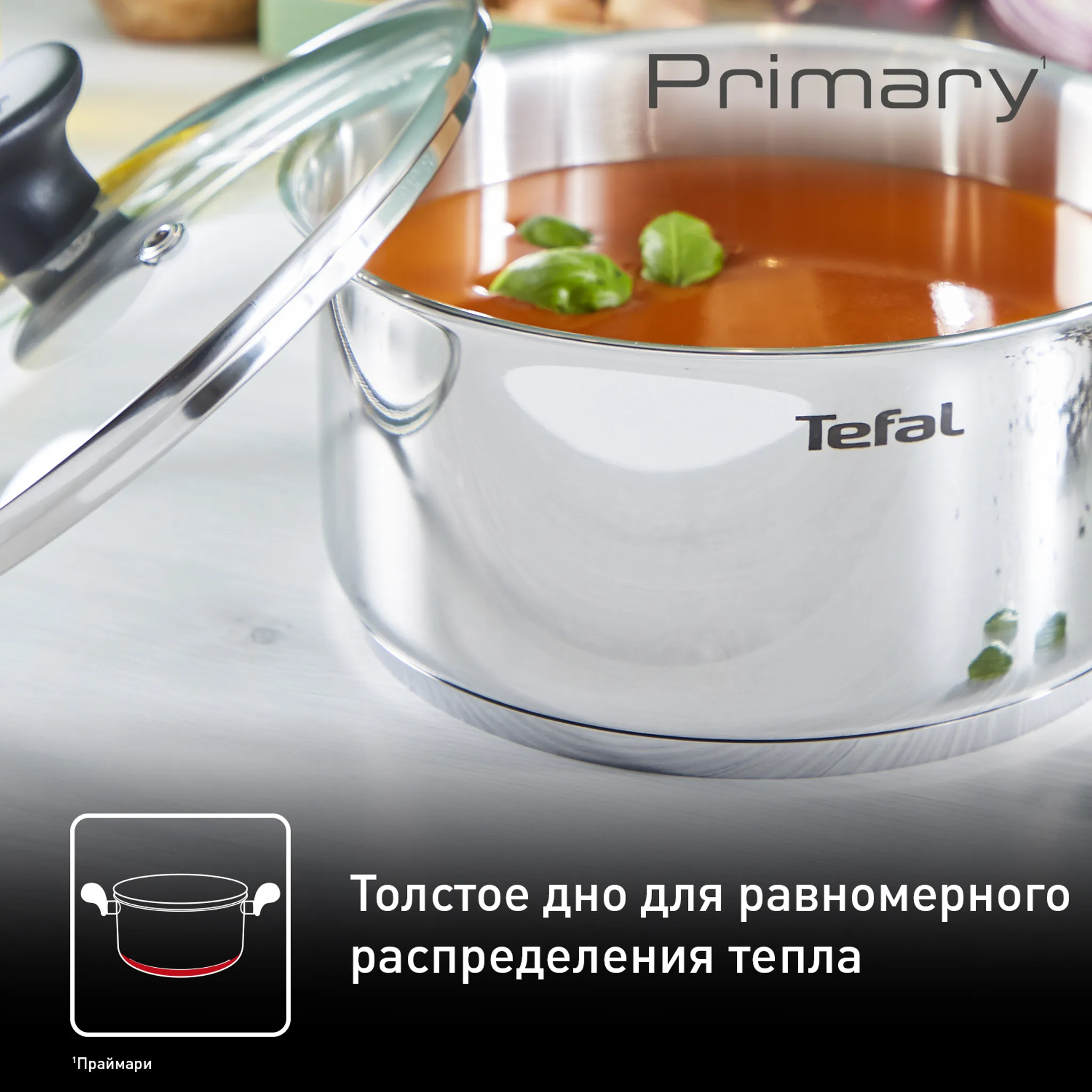 Кастрюля с крышкой Tefal Primary 24 см 5,2 л E3084674