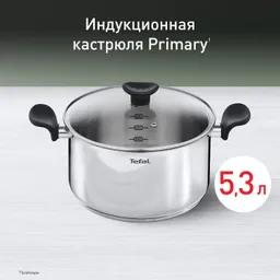 Кастрюля с крышкой Tefal Primary 24 см 5,2 л E3084674