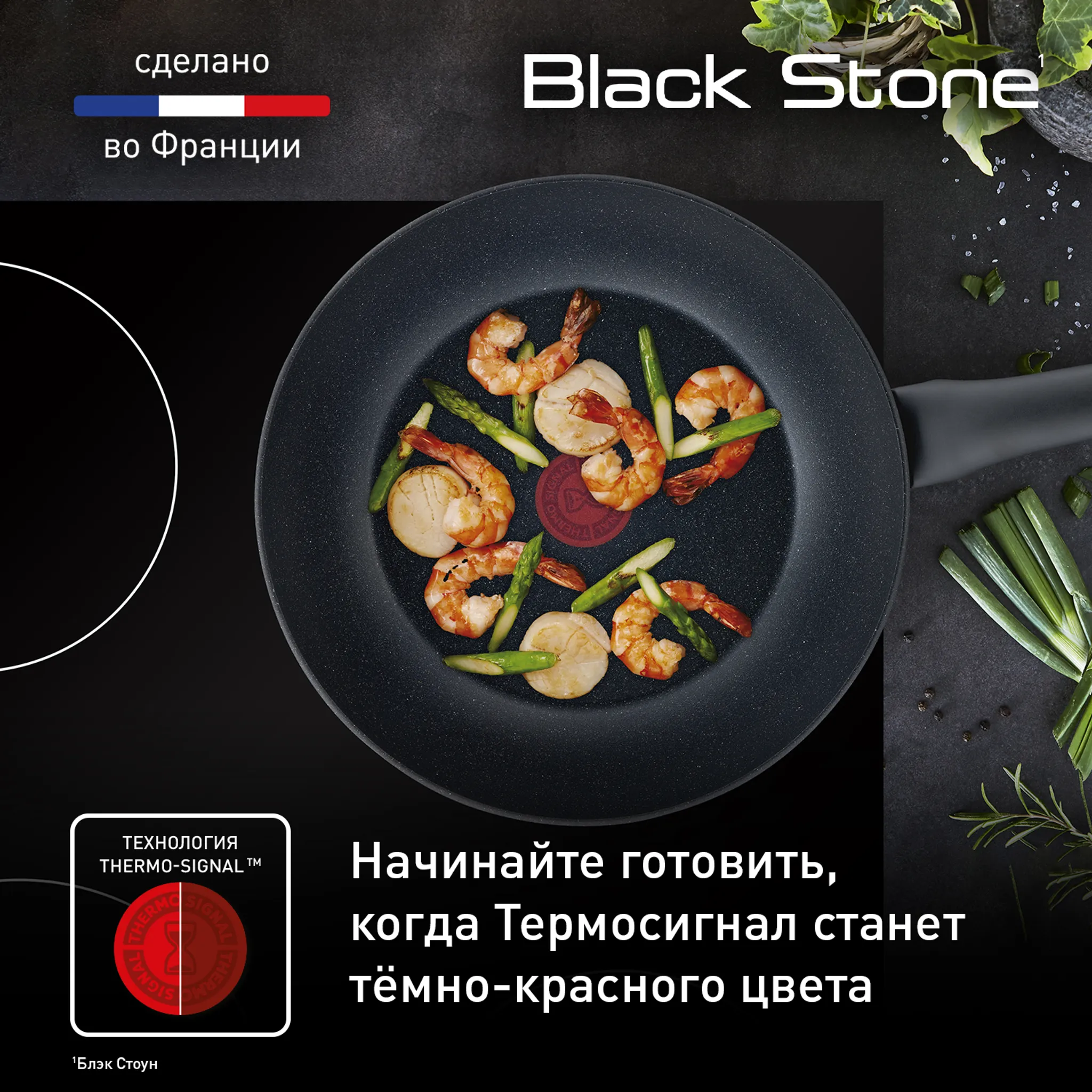 Индукционная сковорода-вок Tefal Black Stone Wok 28cм G2811972