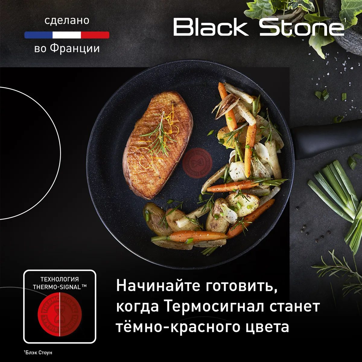 Сковорода Tefal Black Stone 28 см G2810672