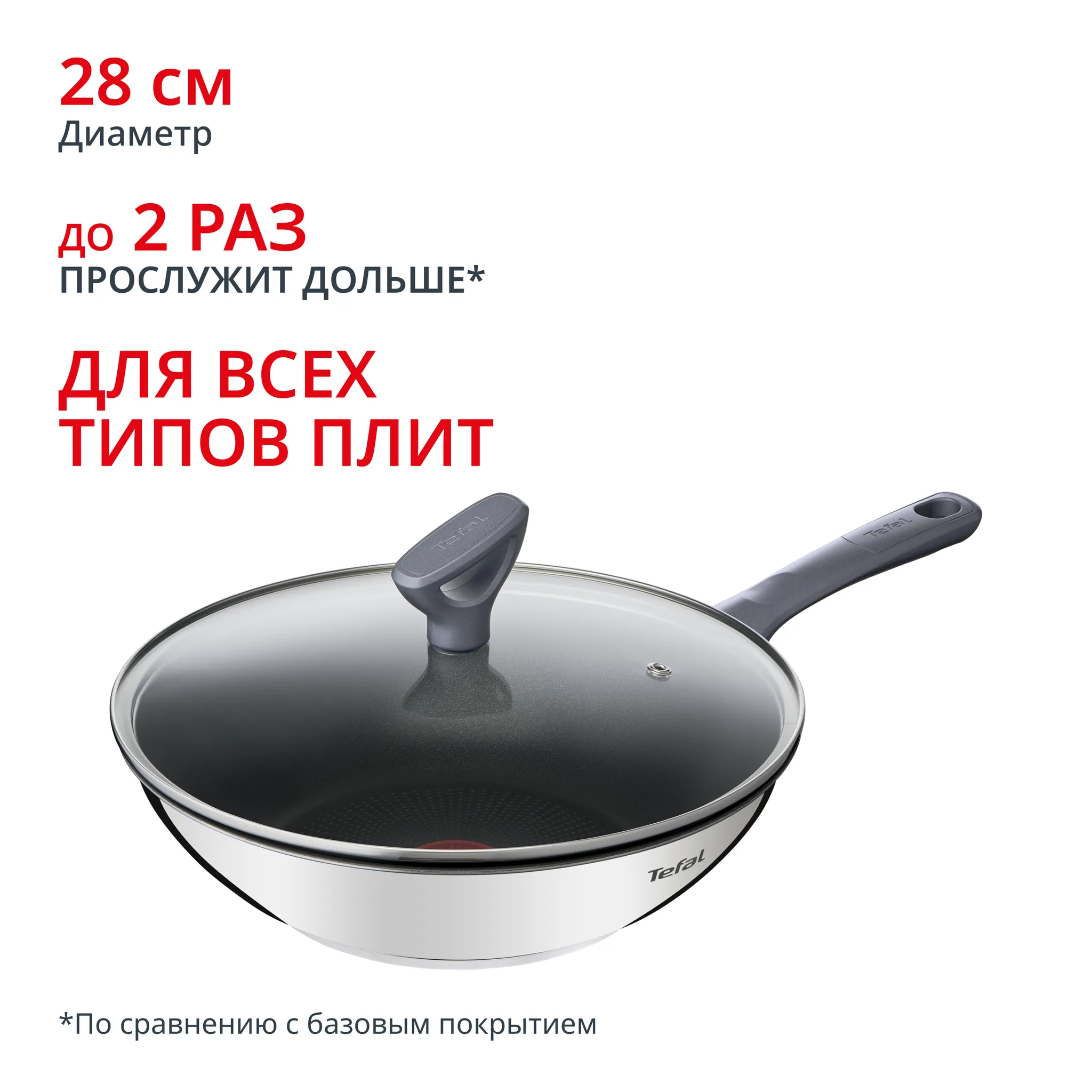 Индукционная сковорода-вок с крышкой Tefal Daily Cook 28 см G7309955