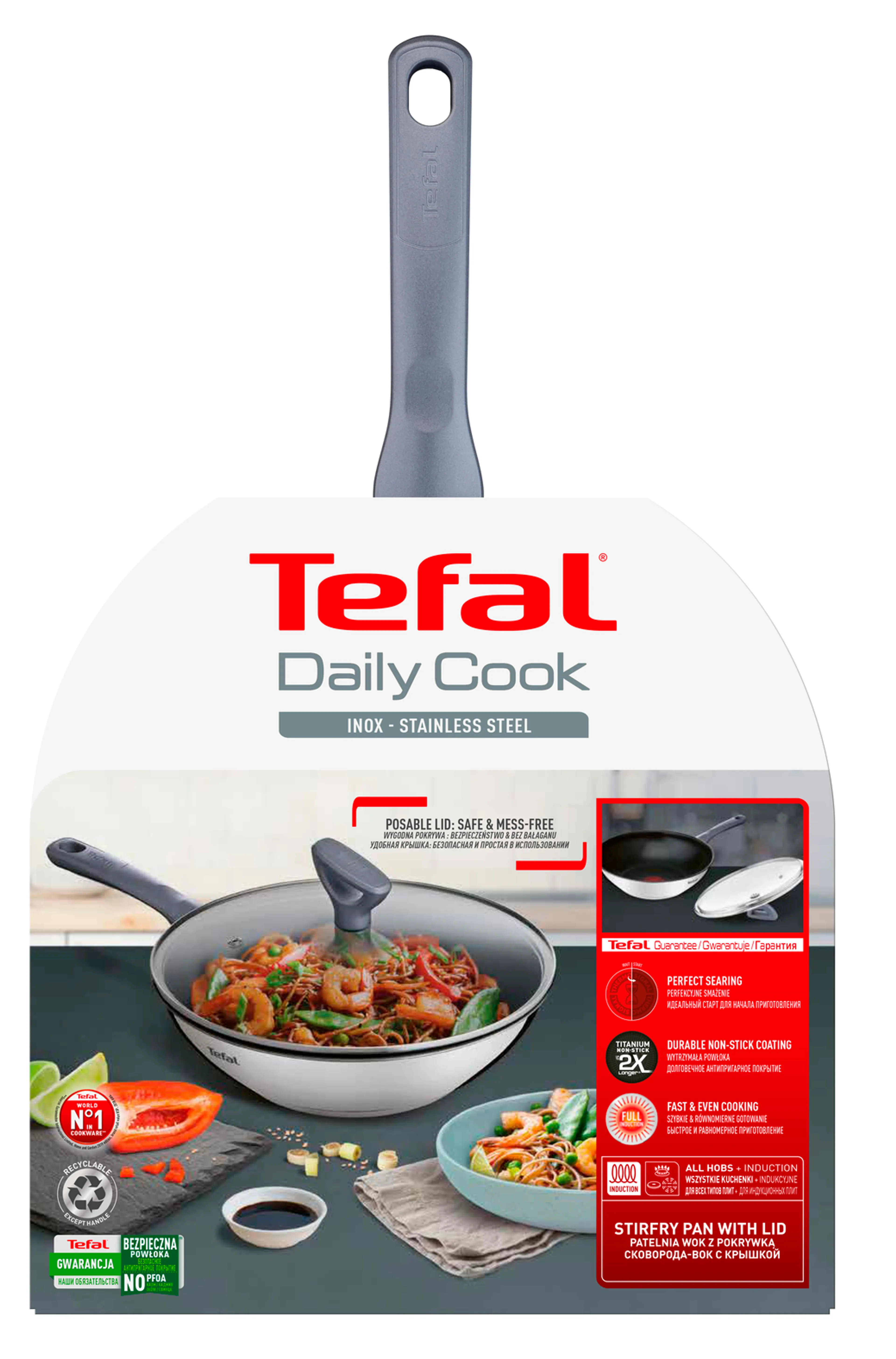 Сковорода-вок с крышкой 28 см. Tefal Daily Cook 28 см G7309955
