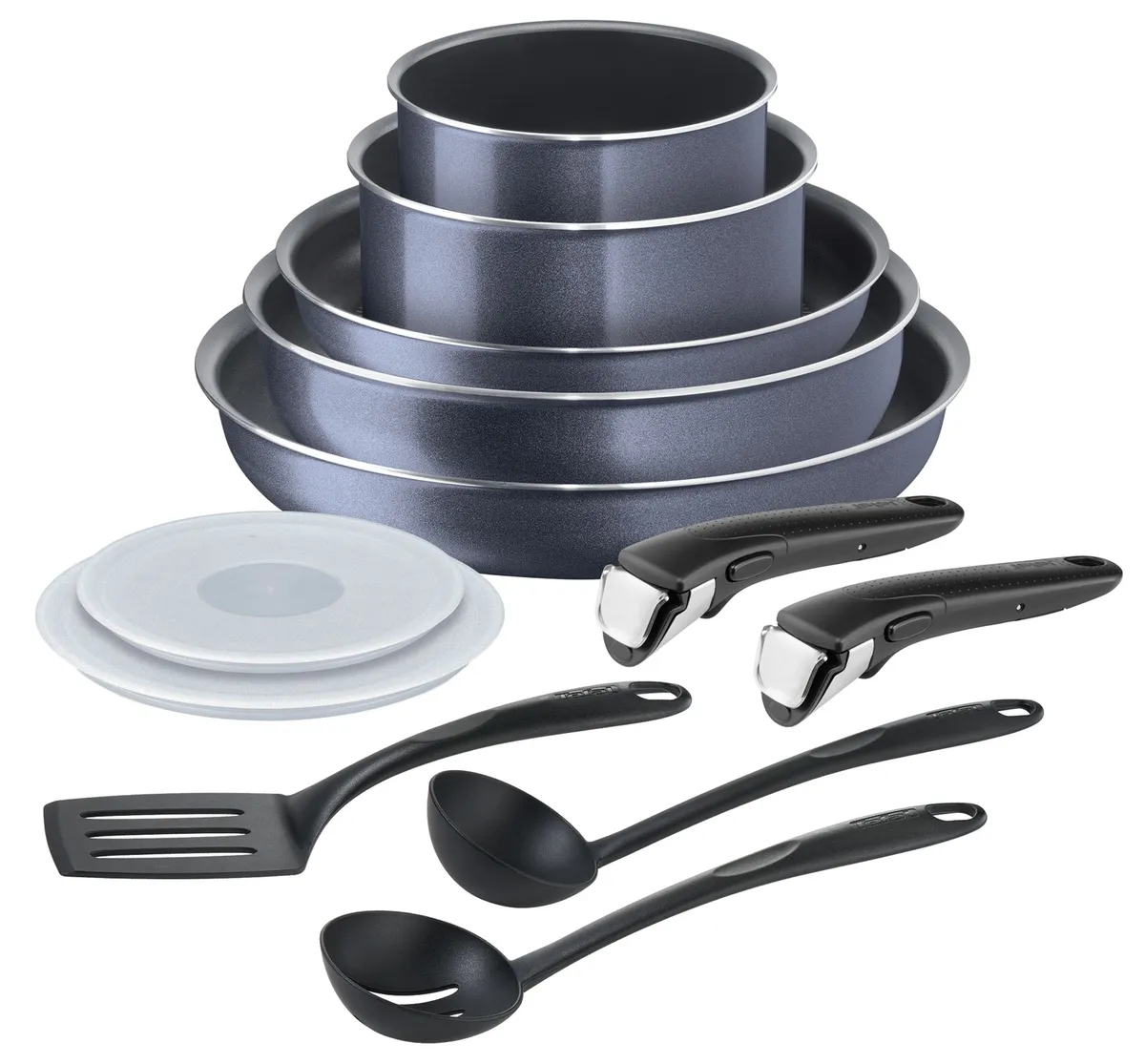 Набор посуды Tefal Ingenio Twinkle Grey 12 предметов 24/28/26/16/20/16 см 04180890 фото
