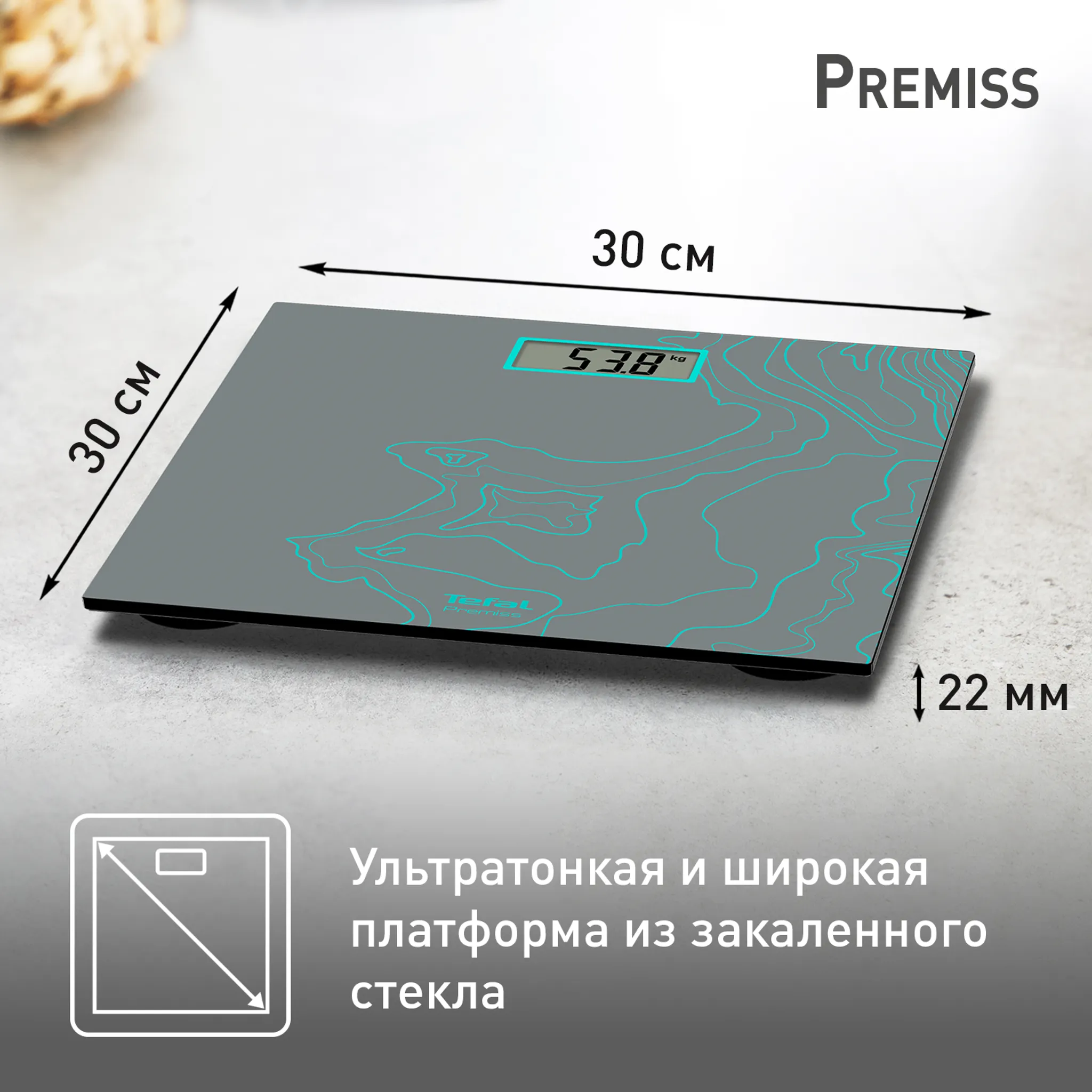 Напольные весы Tefal Premiss Maps Silver PP1435V0