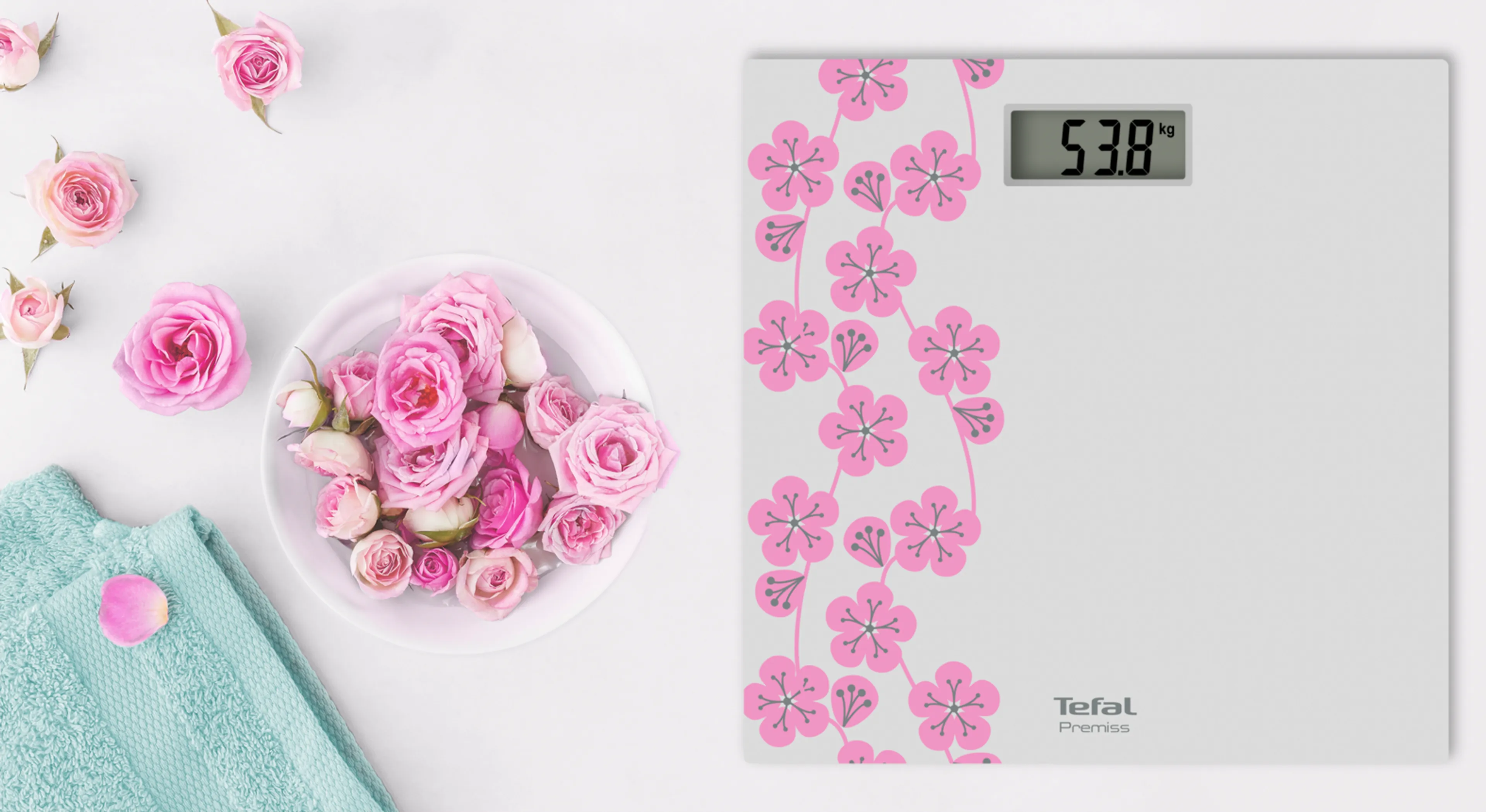 Напольные весы Tefal Premiss Decor Pretty Pink PP1434V0