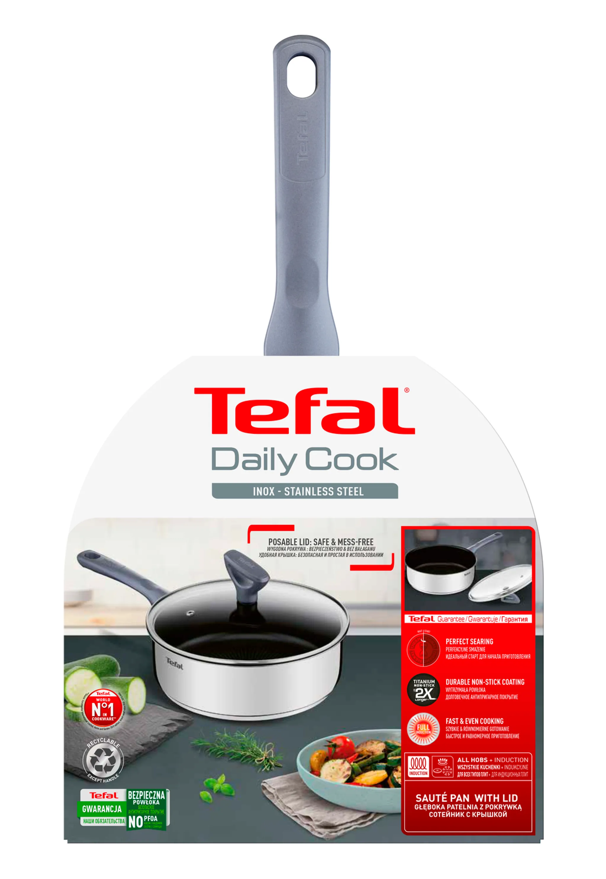 Сотейник с крышкой 24 см Tefal Daily Cook G7303255
