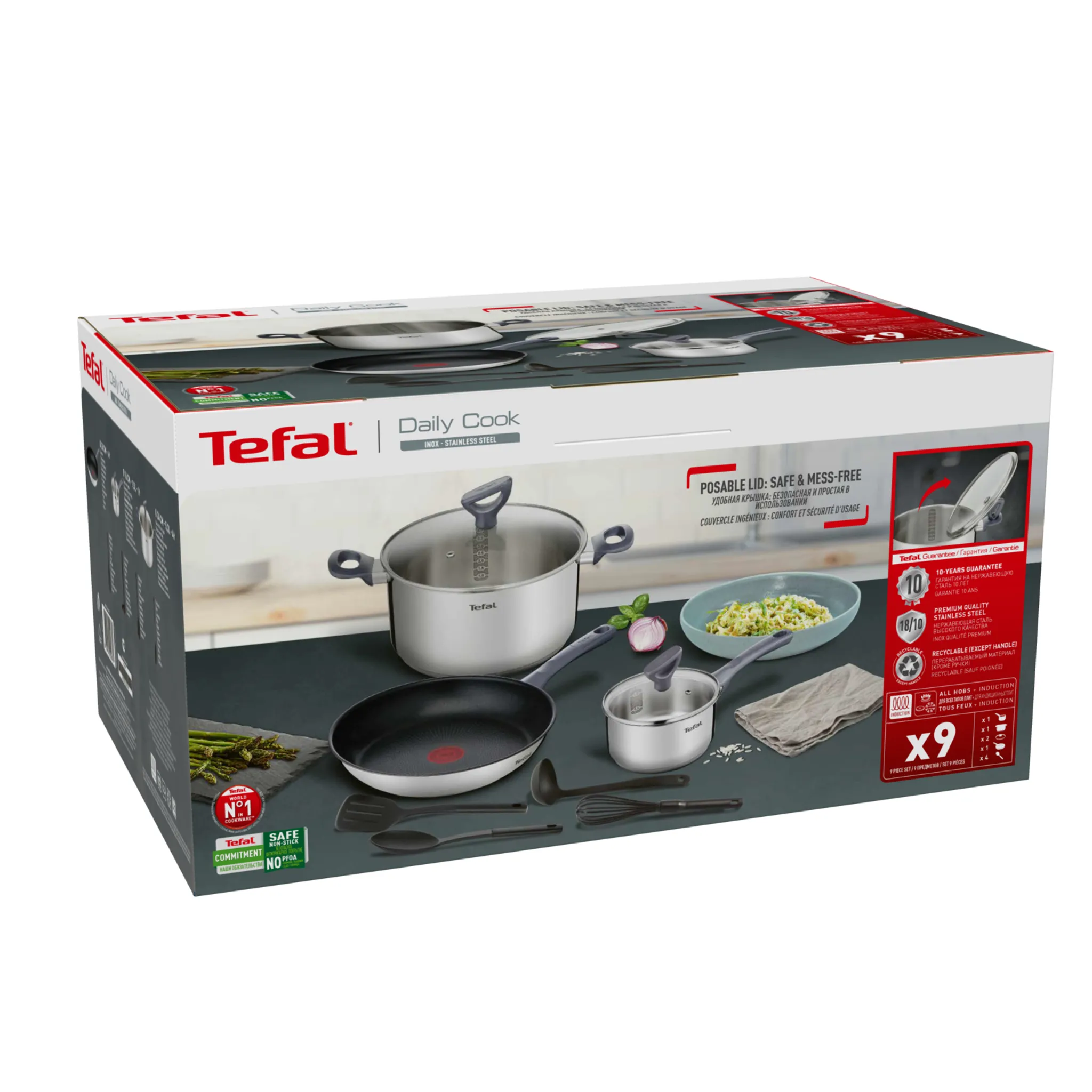 Набор посуды Tefal Daily Cook 9 предметов G713S974