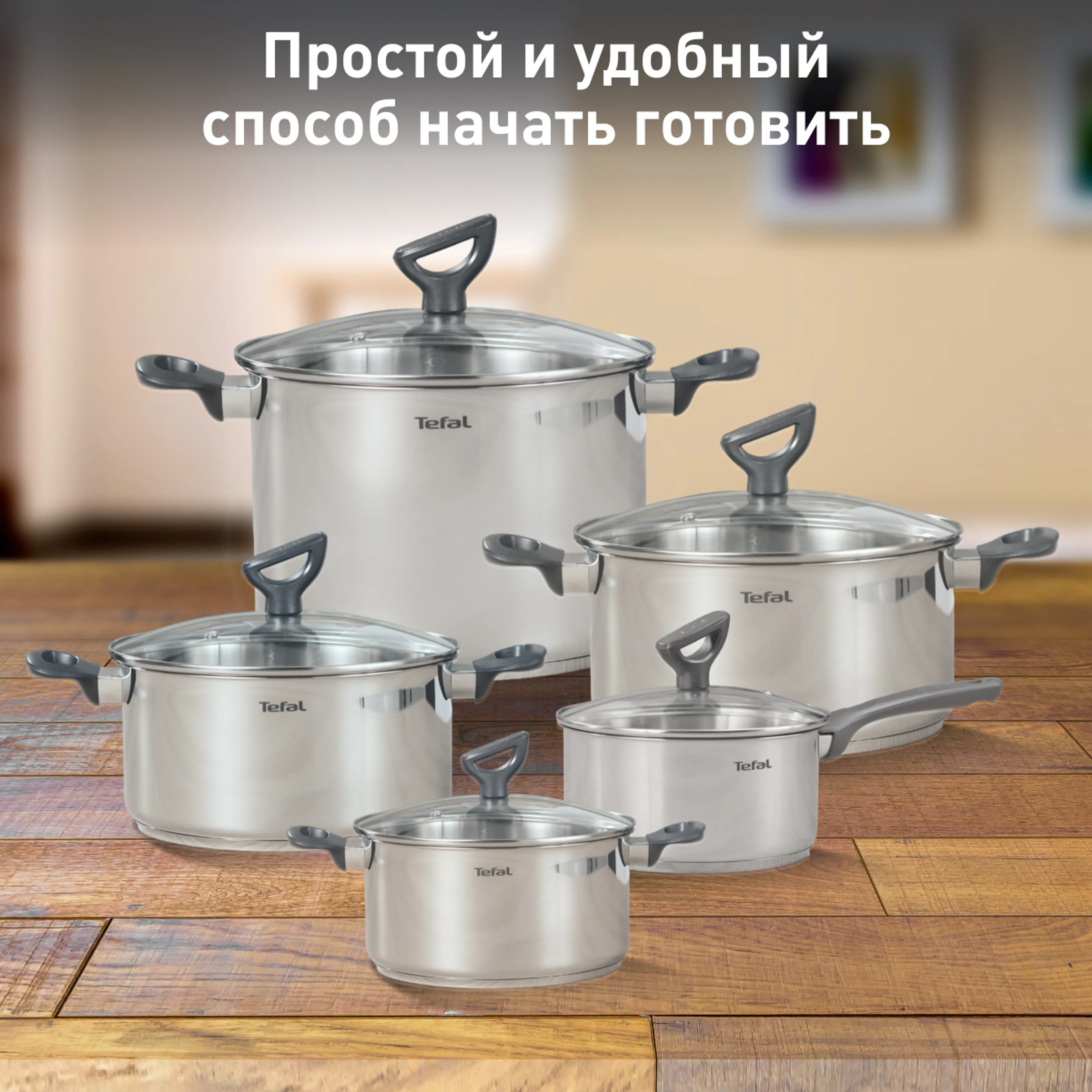 цена на Набор посуды Tefal Daily Cook 10 предметов G712SA55