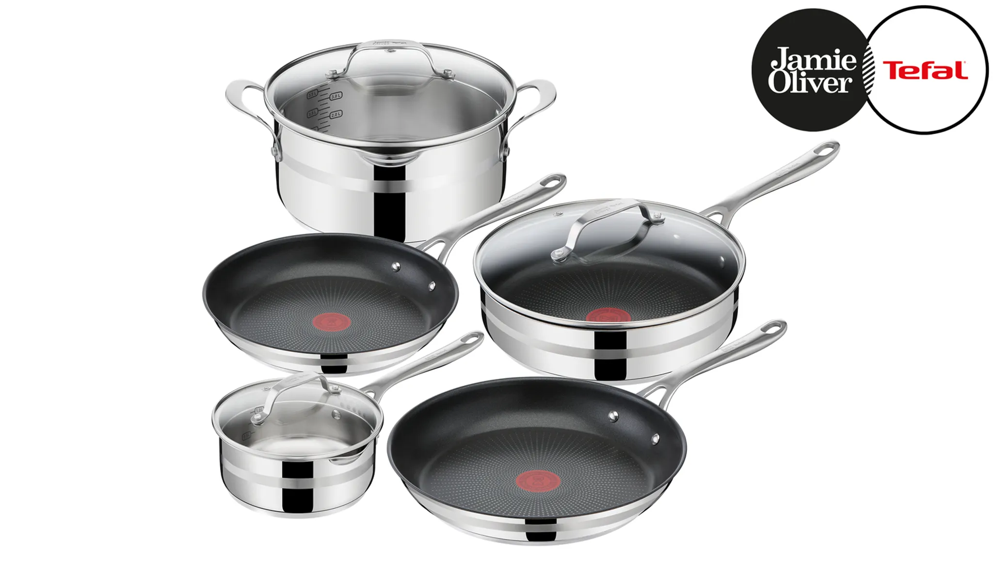 Набор посуды Tefal Jamie Oliver Cook Smart 8 предметов E310S874 фото