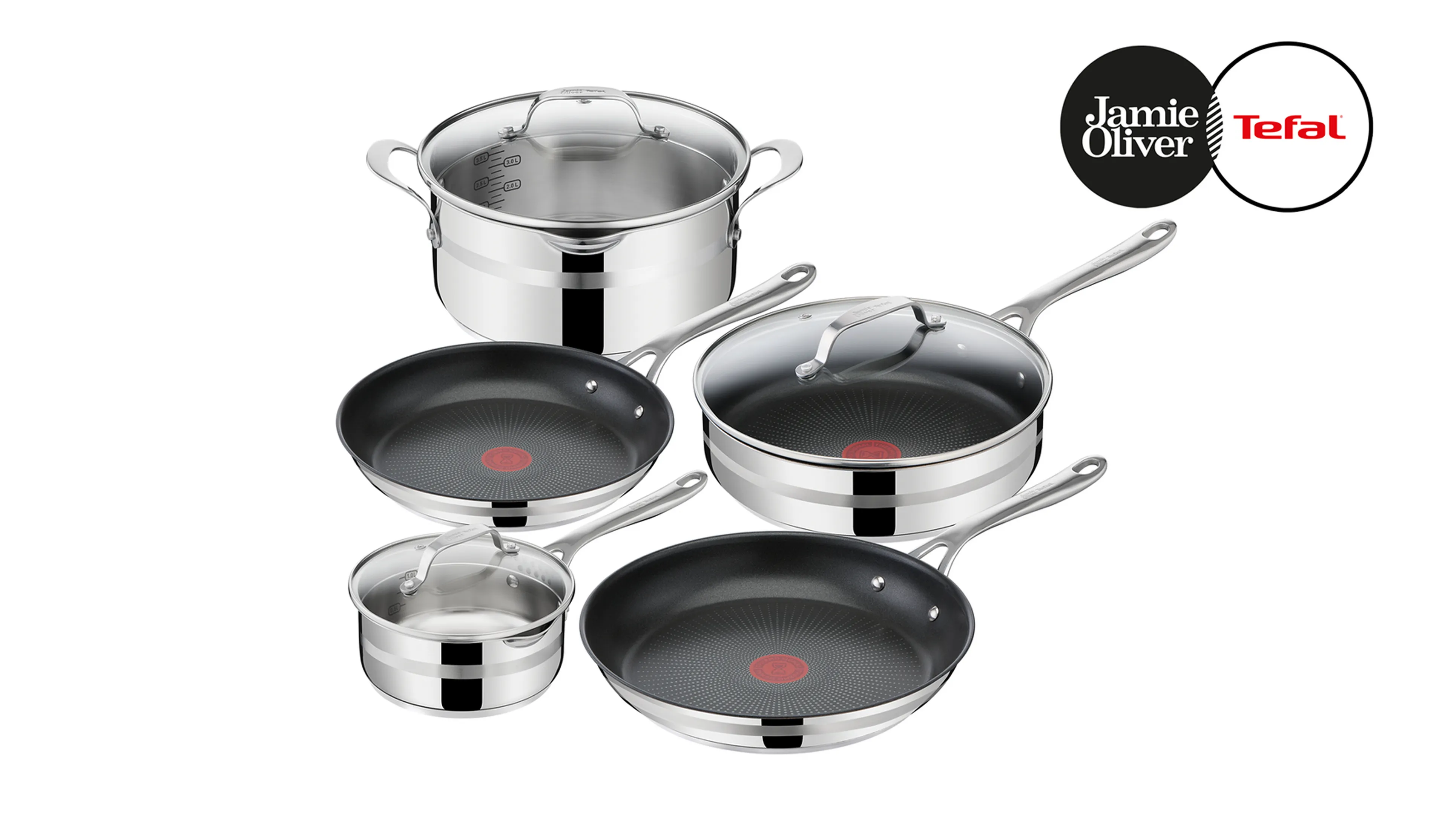 Набор посуды Tefal Jamie Oliver Cook Smart 8 предметов E310S874
