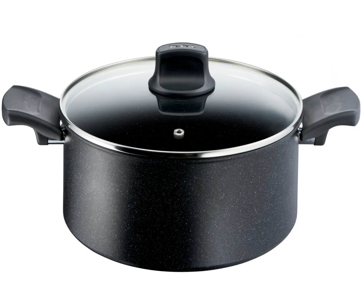 Кастрюля с крышкой Tefal Black Stone 5.2 л 24 см G2814602 фото