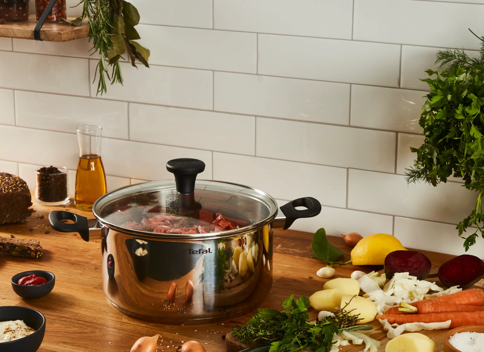 Кастрюля с крышкой Tefal Edition 24 см G7404674, 5 л
