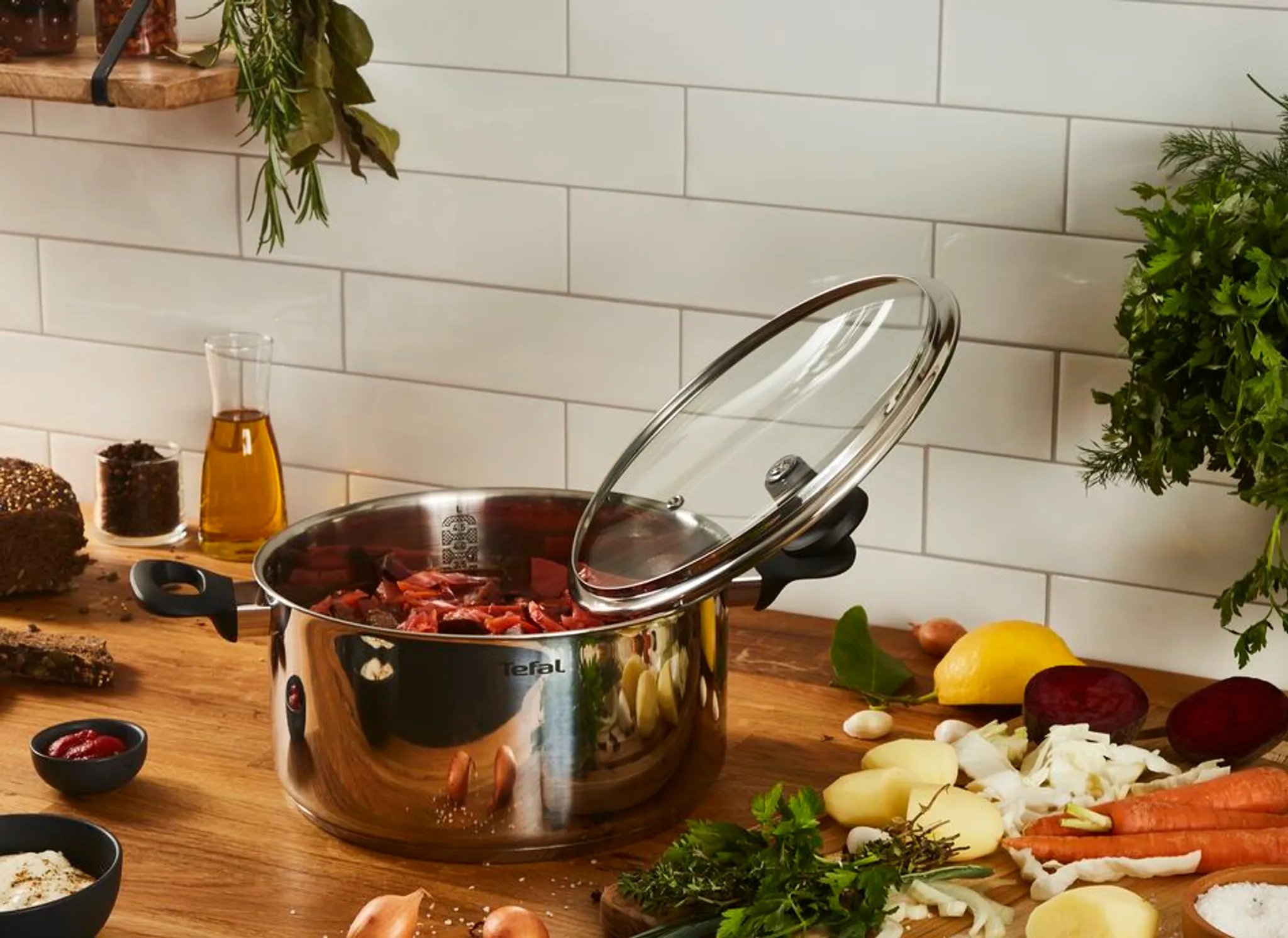 Кастрюля с крышкой Tefal Edition 24 см G7404674, 5 л