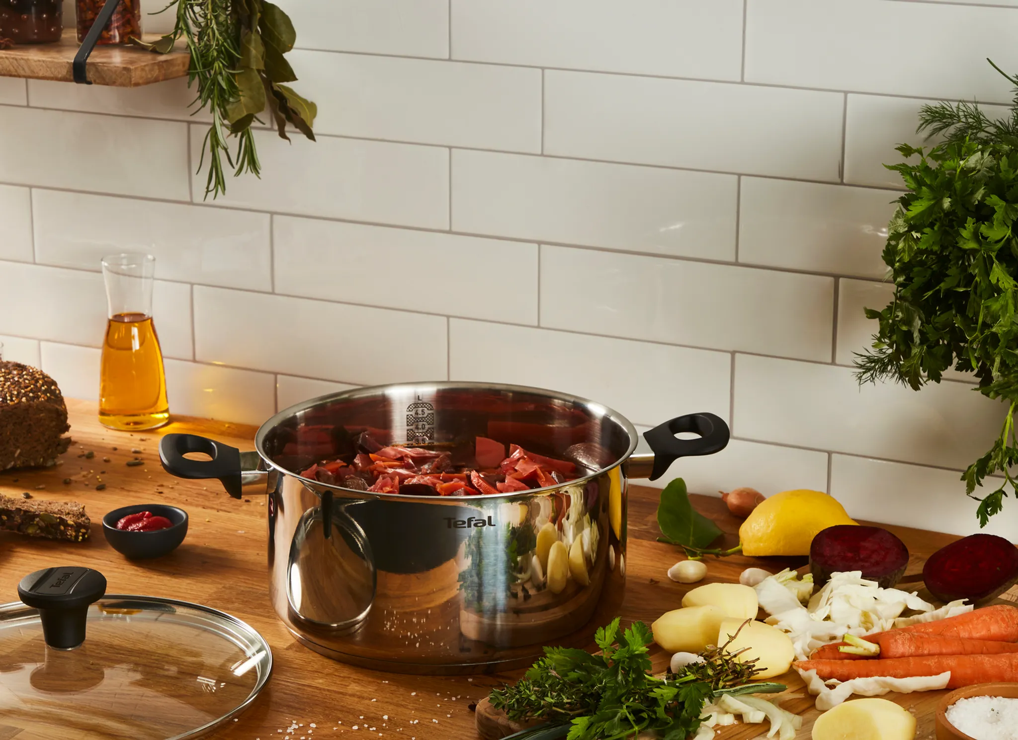 Кастрюля с крышкой Tefal Edition 24 см G7404674, 5 л