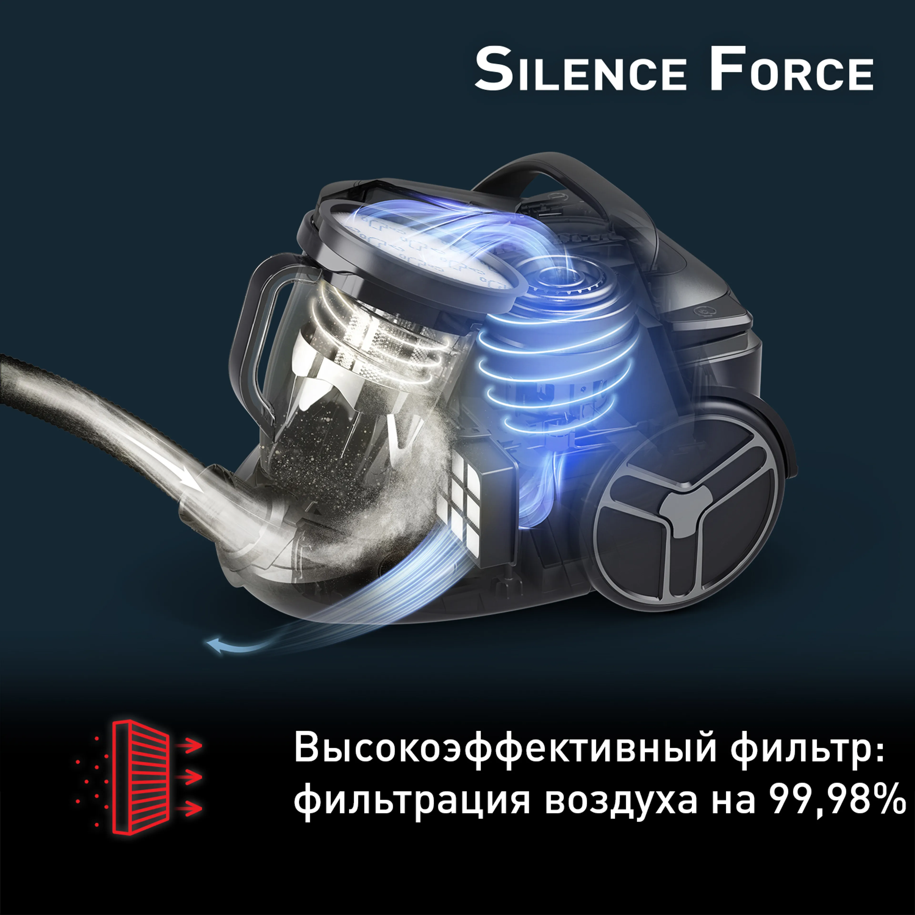 Пылесос с контейнером Tefal Silence Force TW7222EA