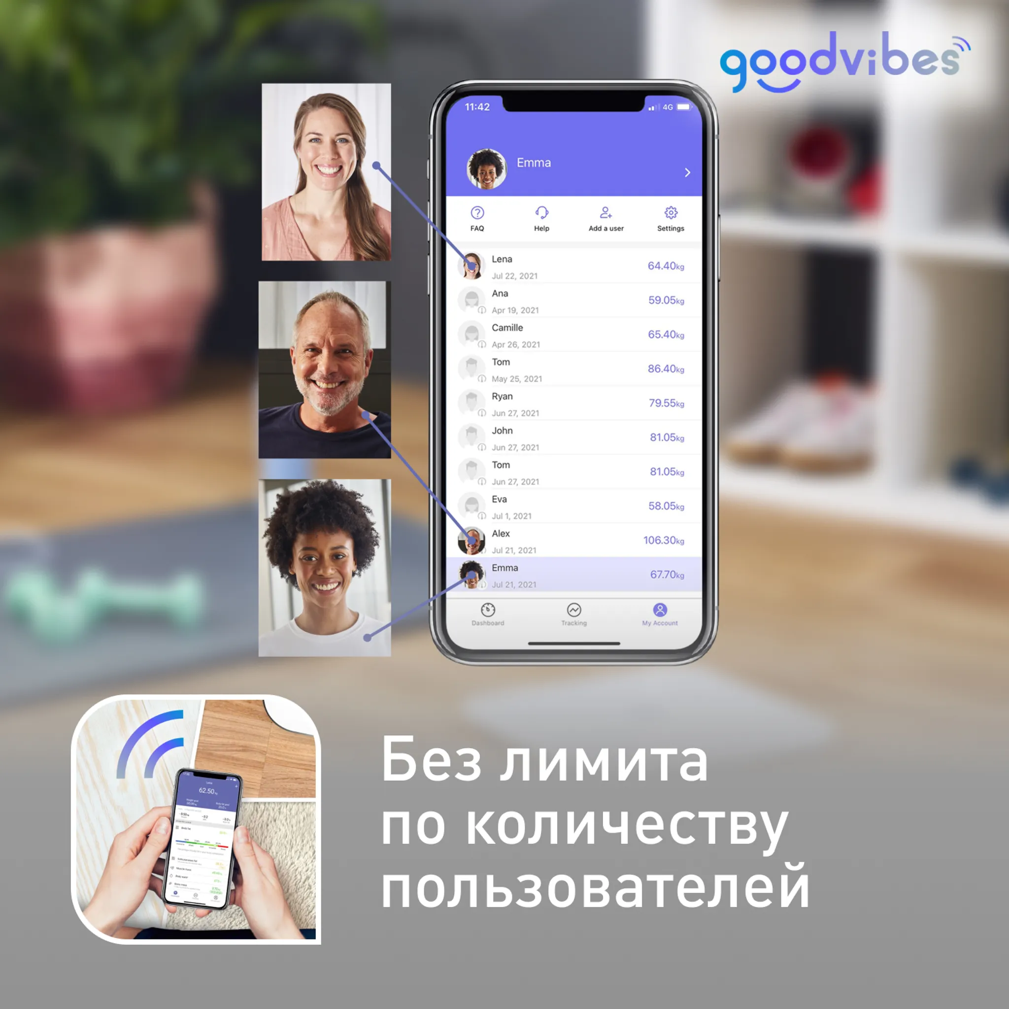 Умные весы Tefal Goodvibes Sport BM9640S1