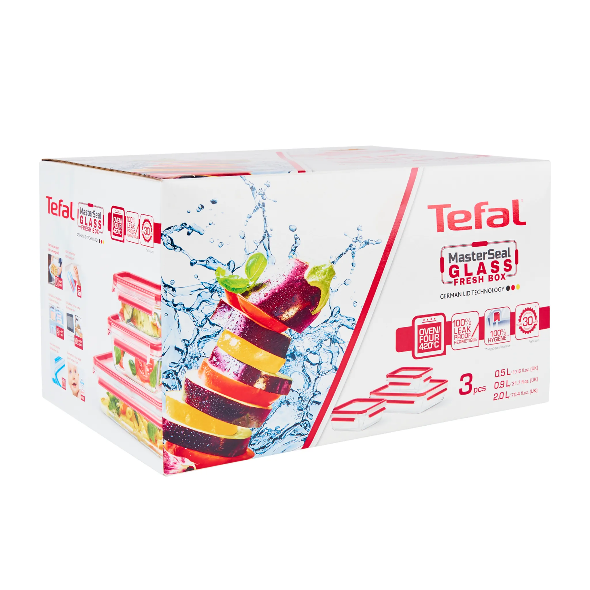 Набор контейнеров Tefal Masterseal Glass 3 предмета N1050910