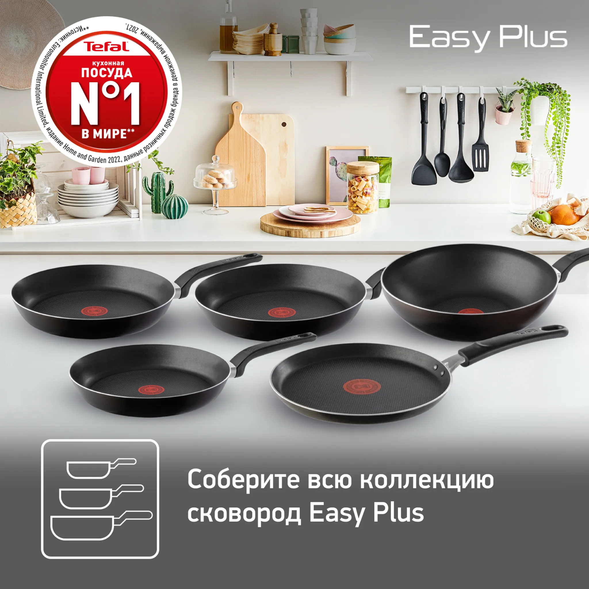 Сковорода для блинов Tefal Easy Plus 22 см 04206522
