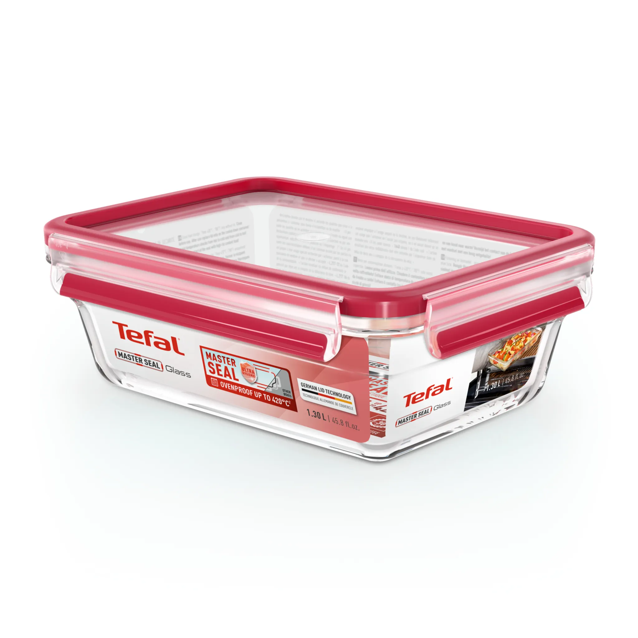 Стеклянный контейнер 1.3 л Tefal Masterseal Glass N1041010 фото