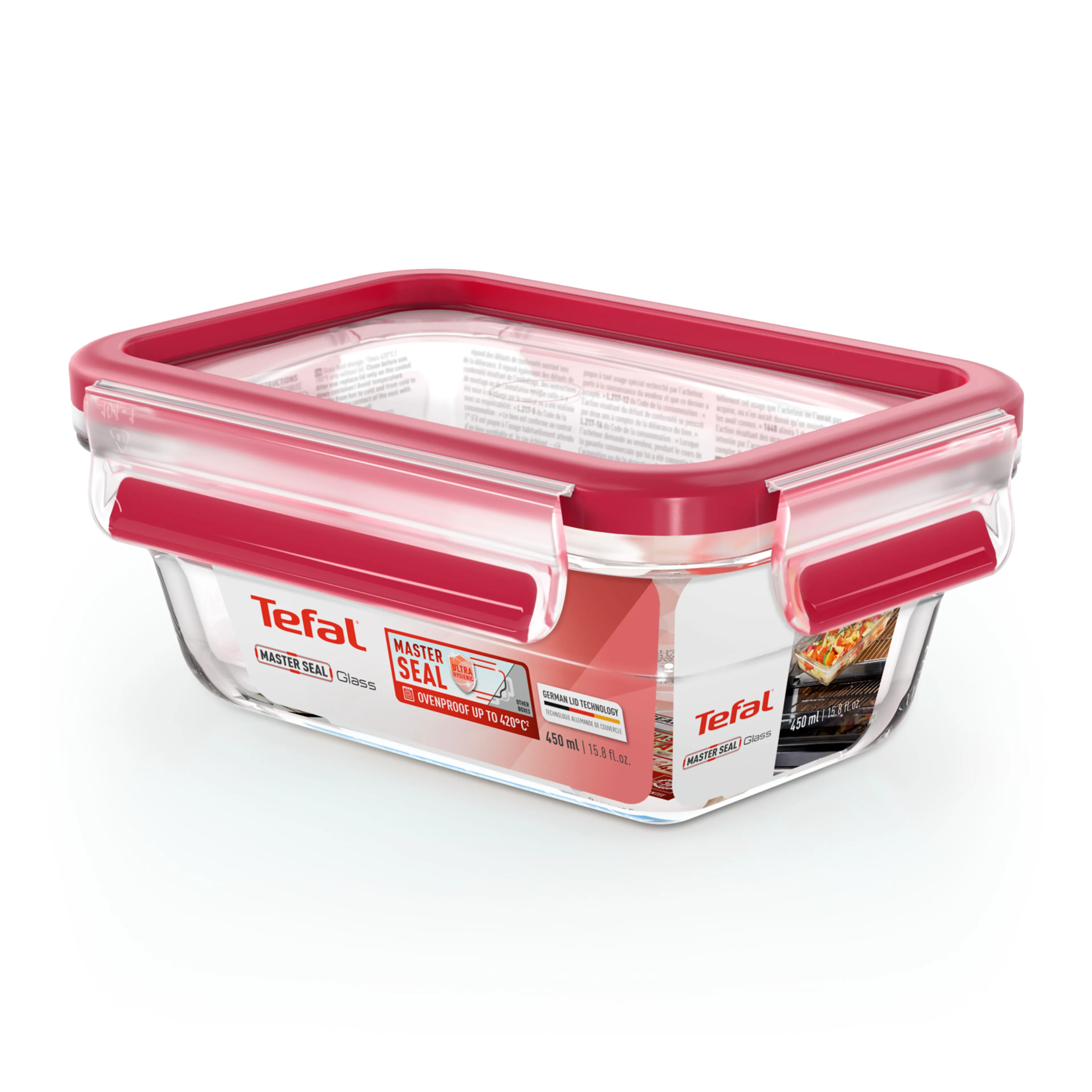 цена на Стеклянный контейнер 0.45 л Tefal Masterseal Glass N1040510