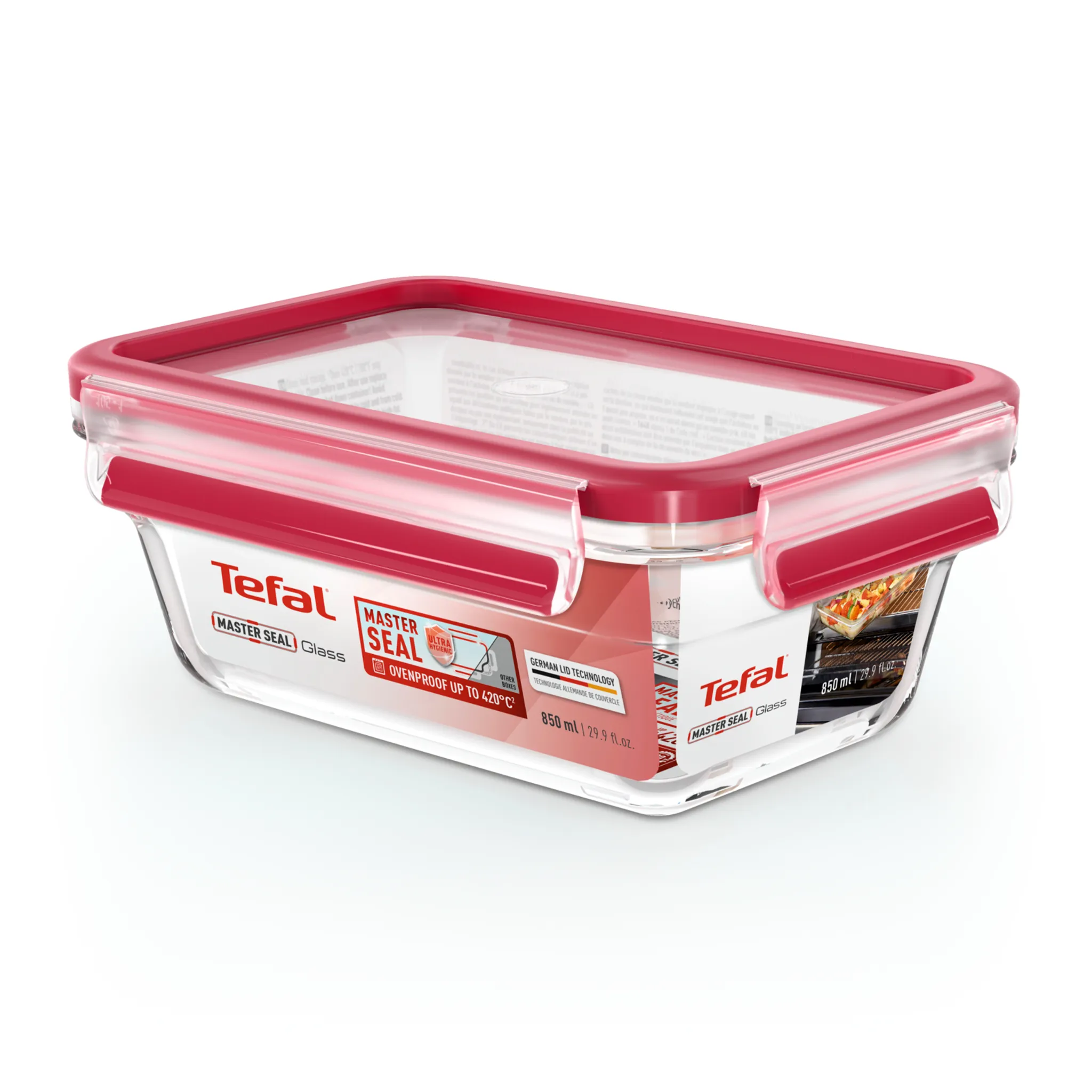 Стеклянный контейнер 0.85 л Tefal Masterseal Glass N1040810 фото