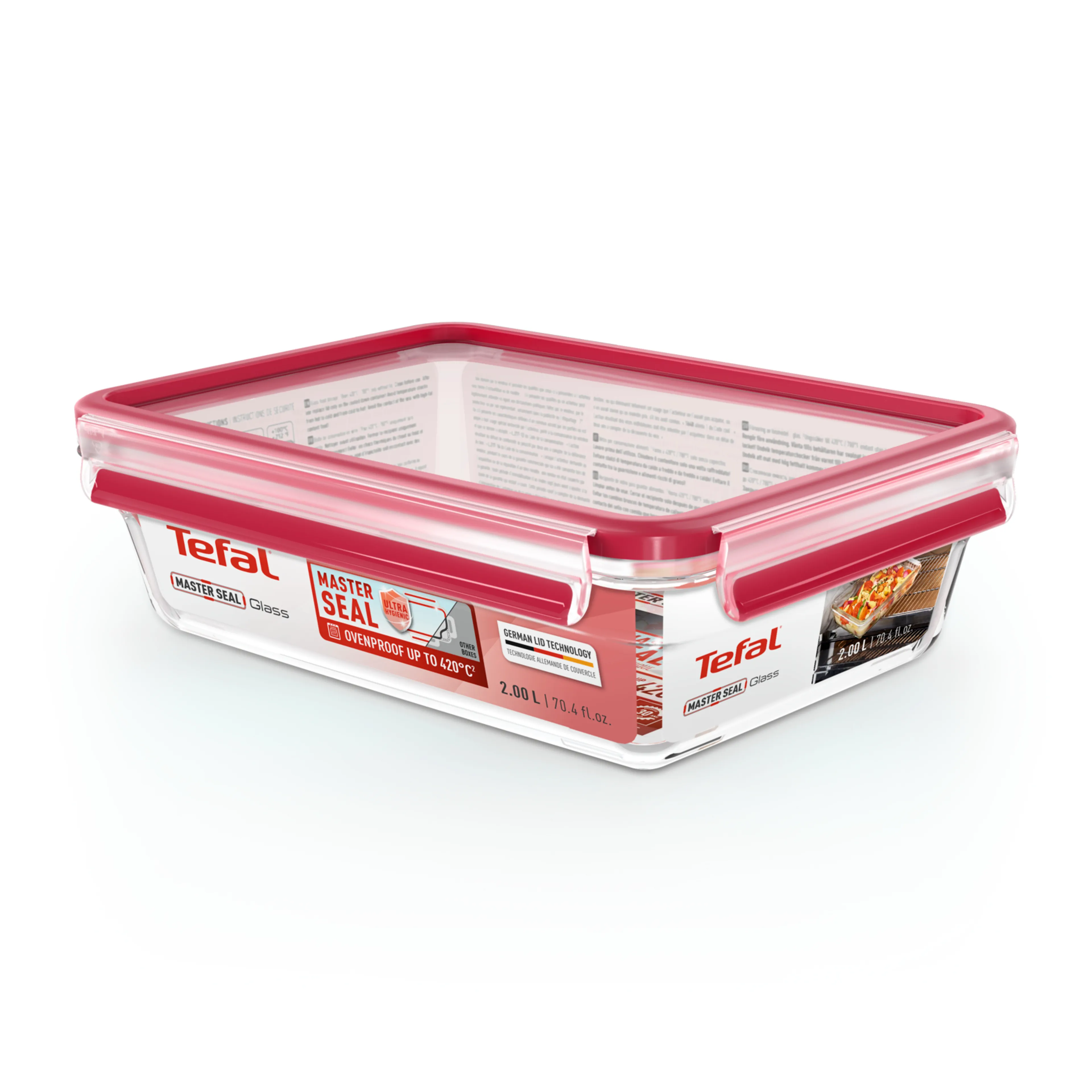 Стеклянный контейнер 2 л Tefal Masterseal Glass N1041110 фото