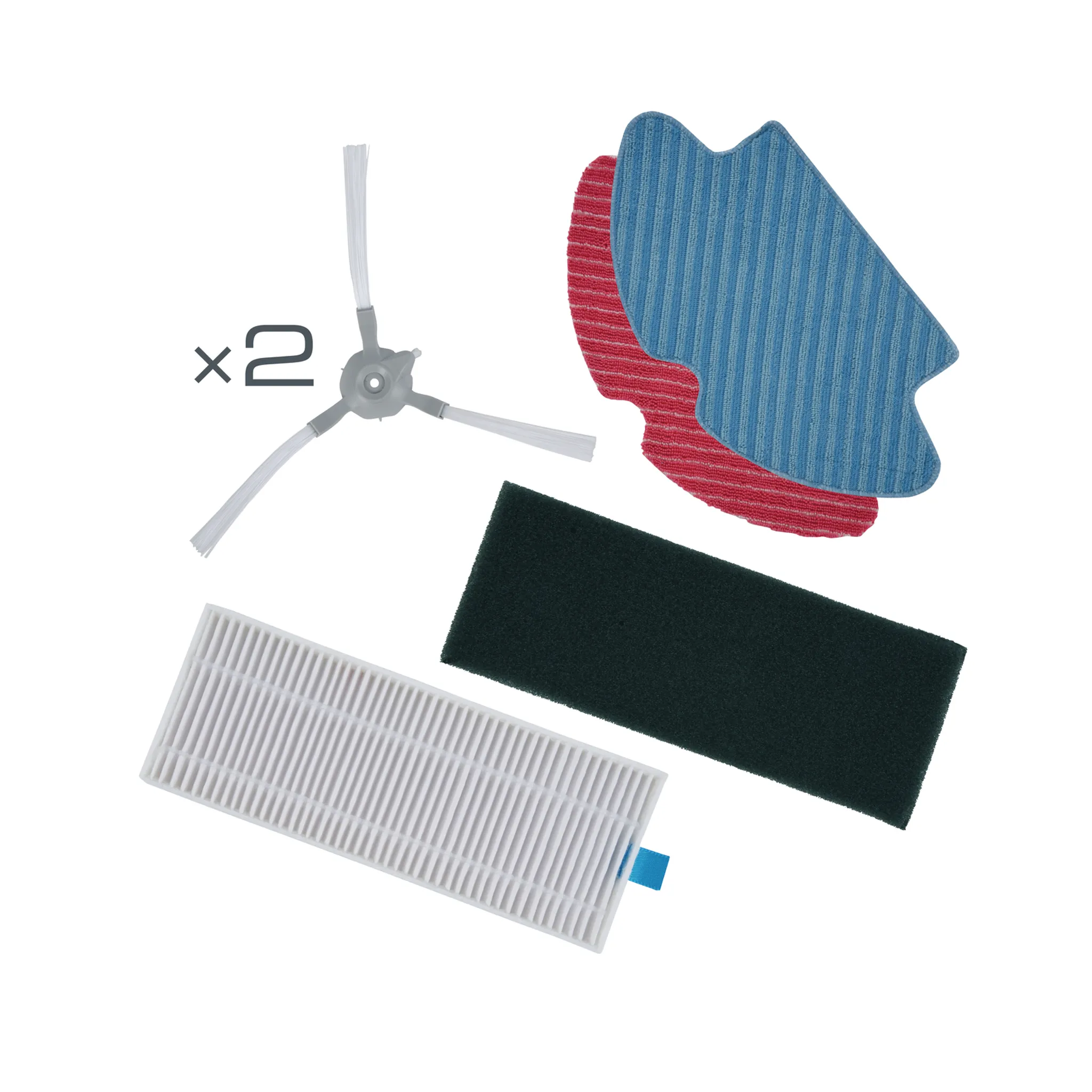 Набор из 2 боковых щёточек, 2 тряпочек и 2 фильтров Tefal ZR762000 фото