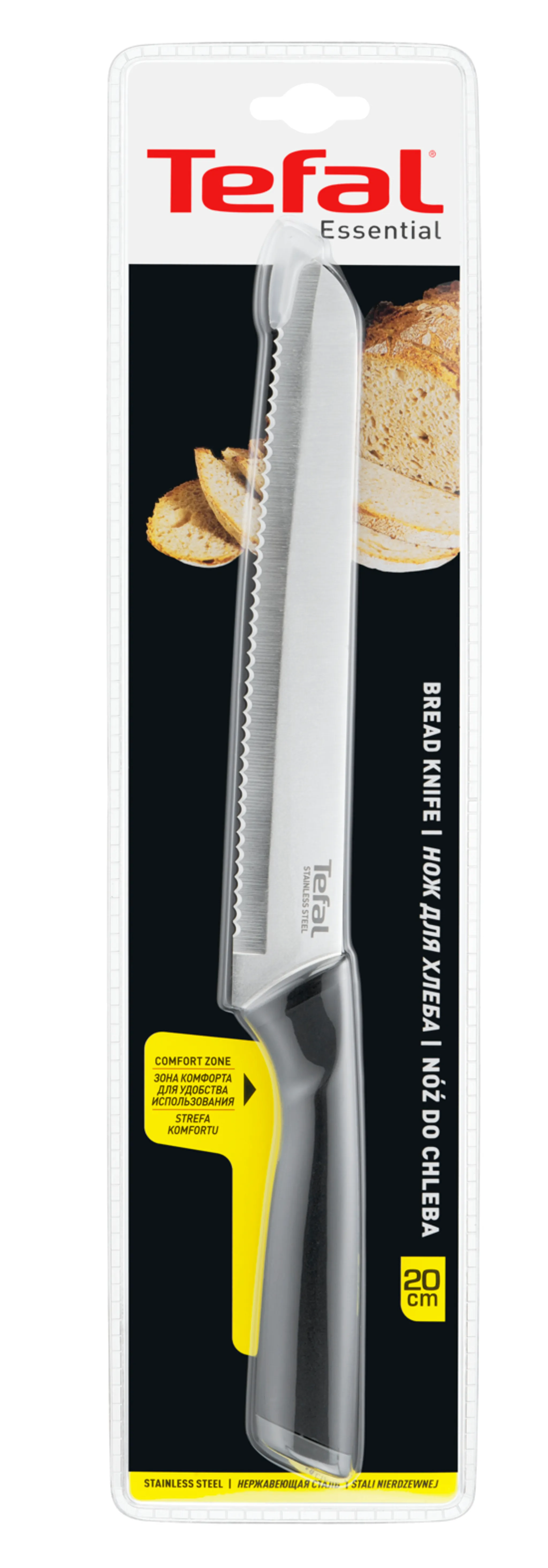 Нож для хлеба Tefal Essential 20 см K2210455 купить в официальном магазине