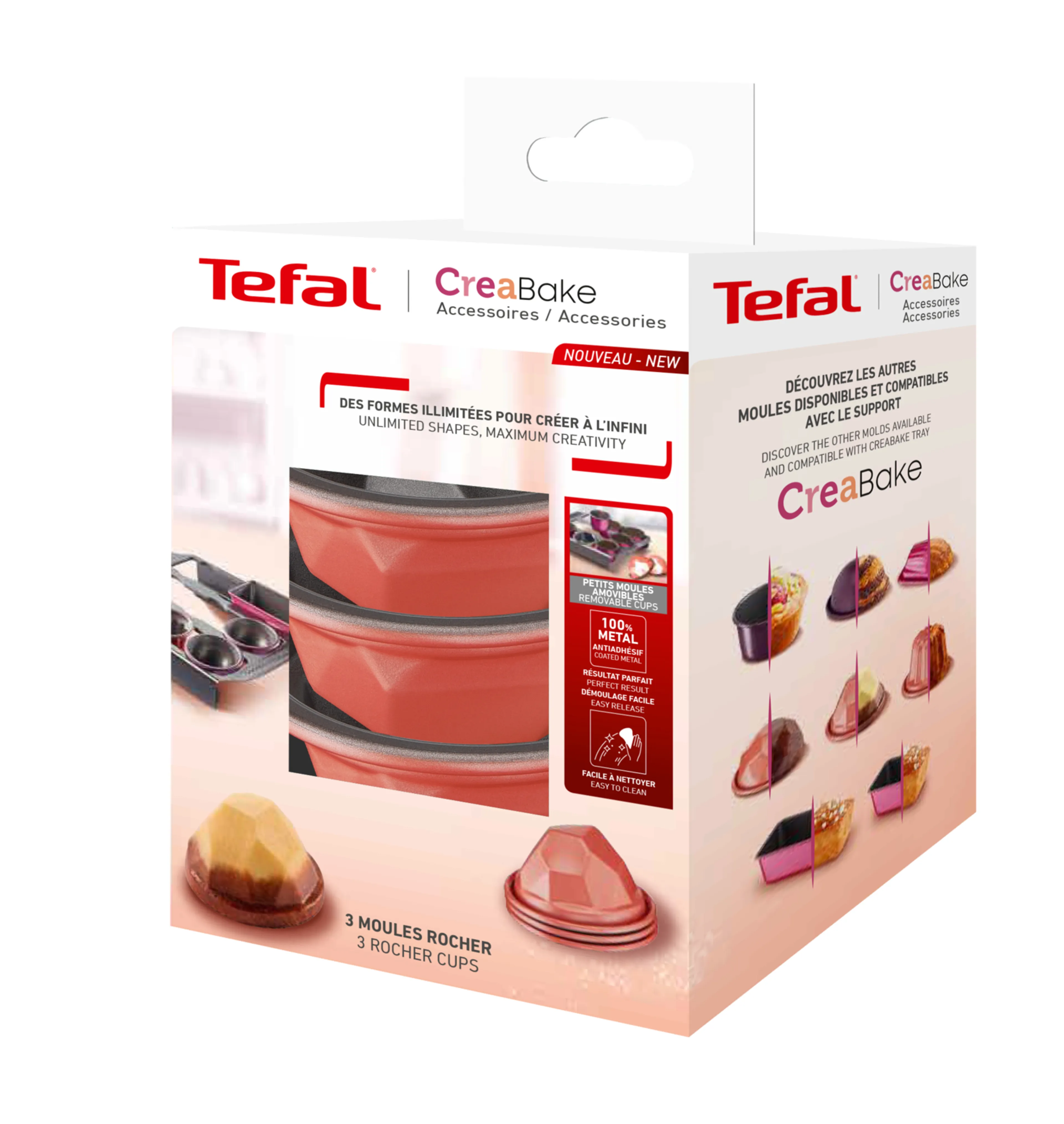 Набор из 3 форм Tefal Creabake Rocher 7,7х3,9 см J3059104