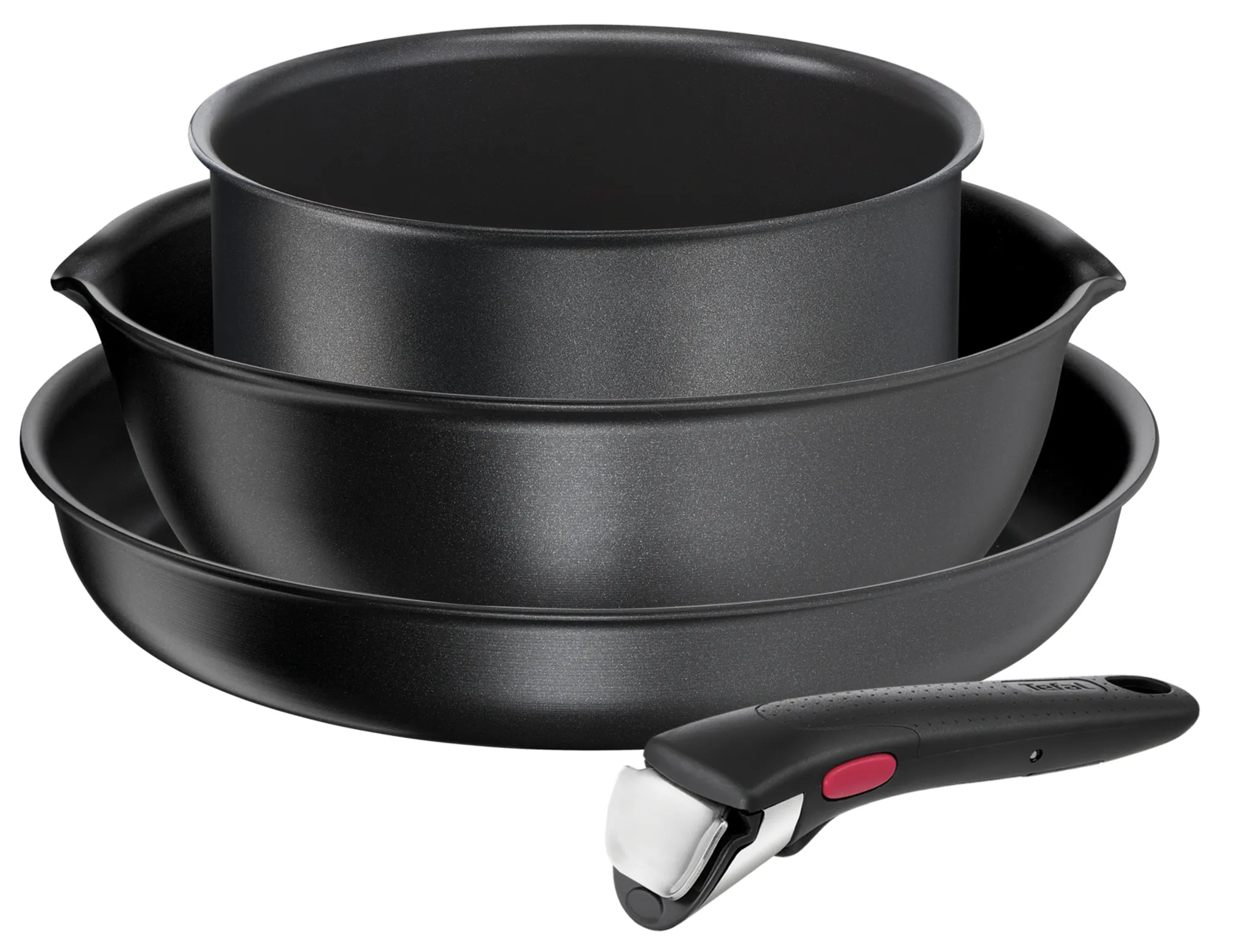 Набор посуды со съемной ручкой Tefal Ingenio Daily Chef Black 4 предмета 18/22/26 см L7629453 фото