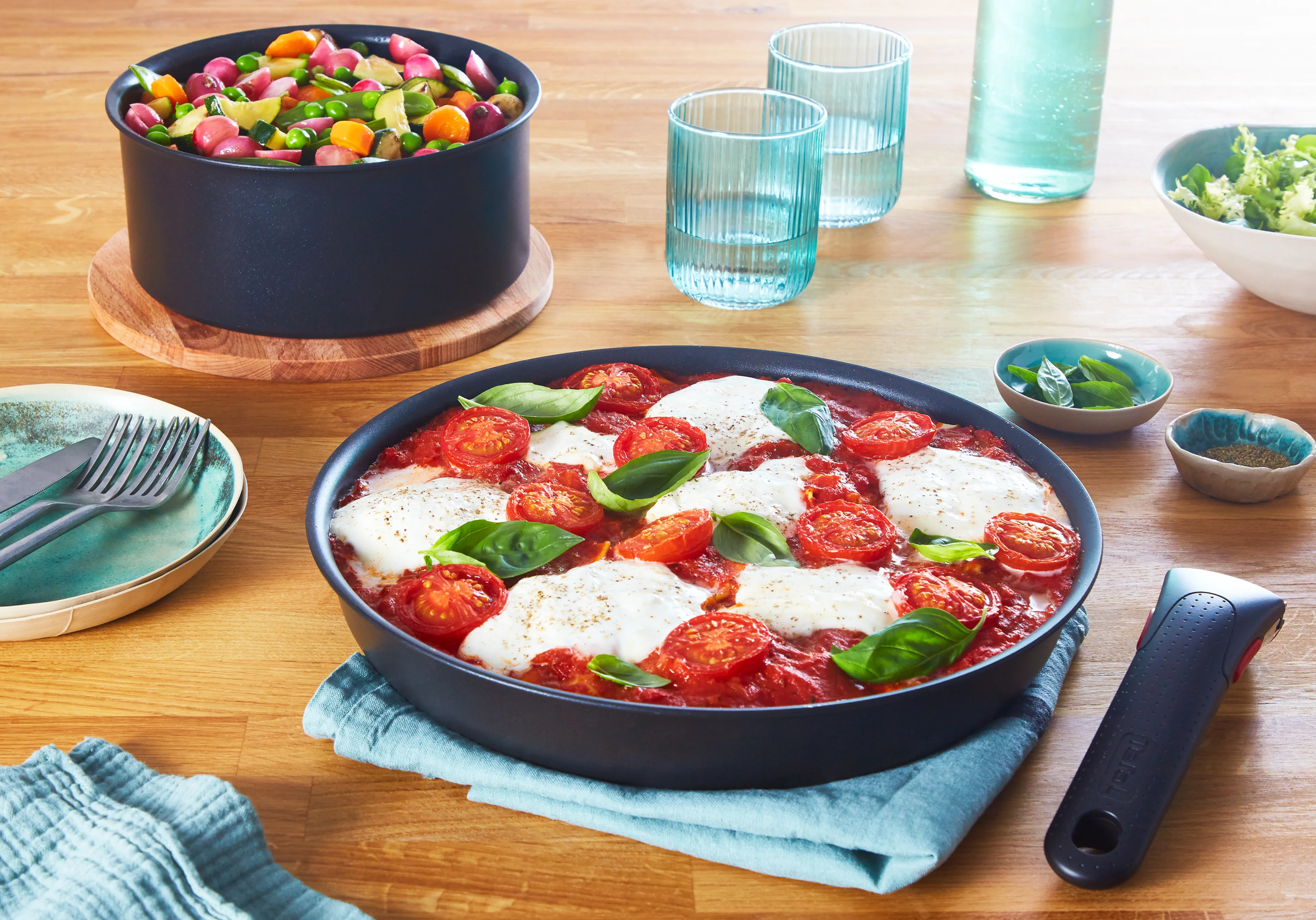 Набор посуды со съемной ручкой Tefal Ingenio Daily Chef Black 4 предмета 18/22/26 см L7629453