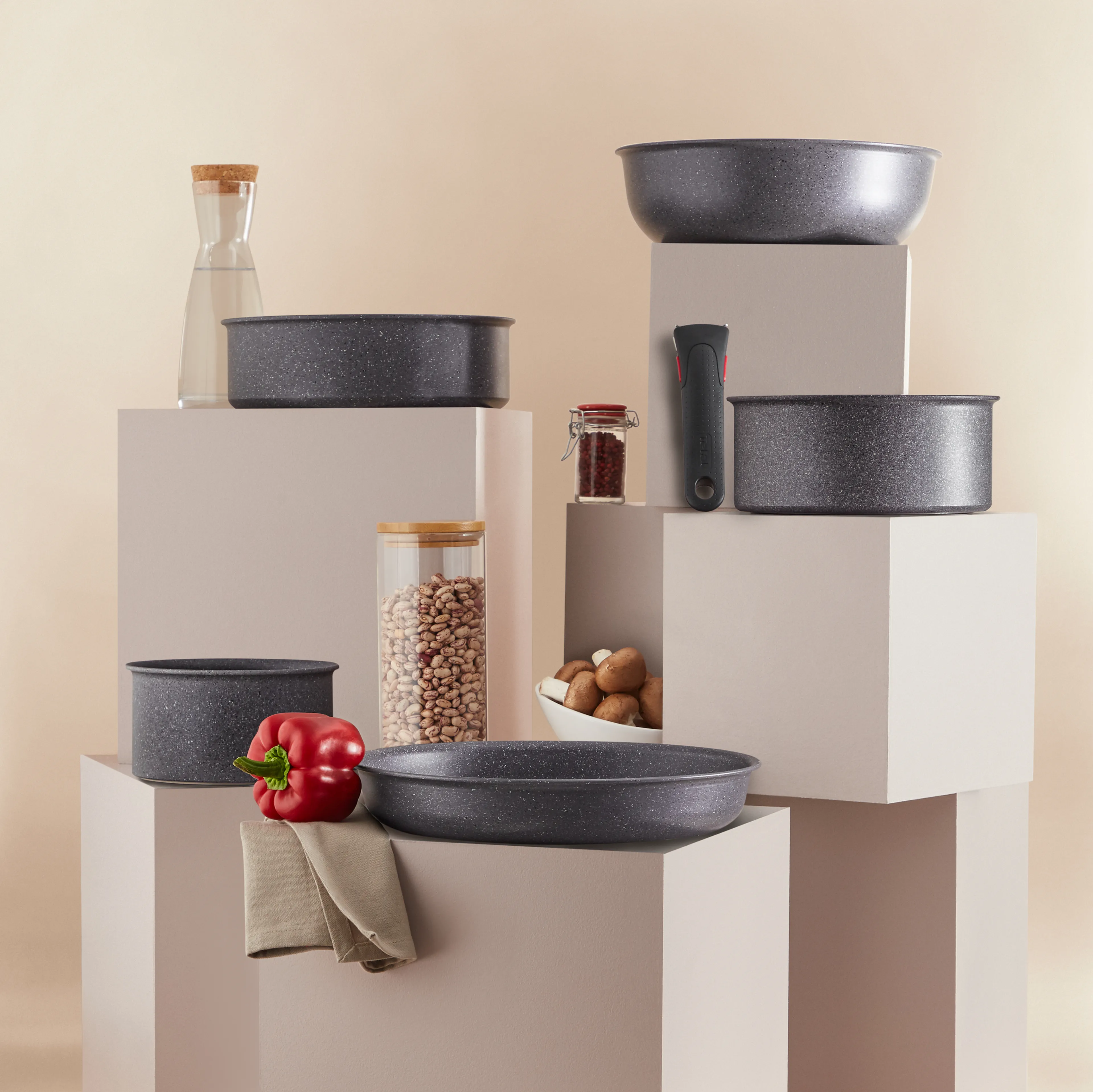 Набор посуды со съемной ручкой Tefal Ingenio Natural Force 7 предметов 16/26/26 см L3969072