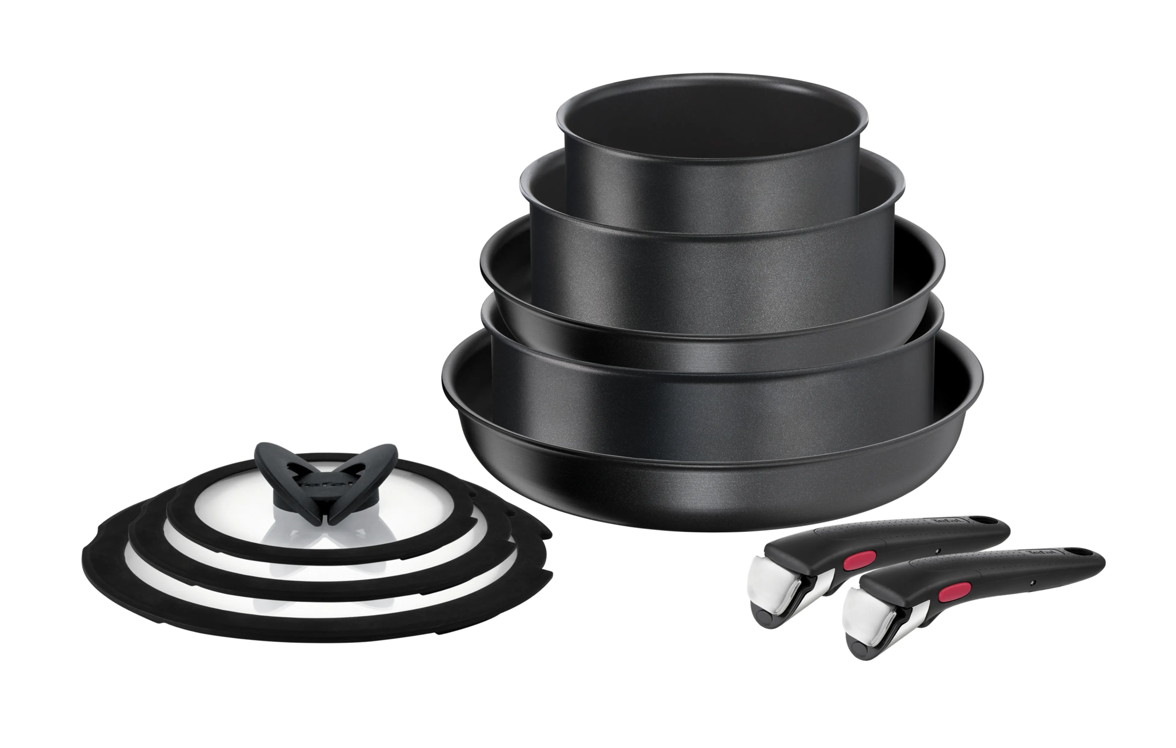 Набор посуды со съемной ручкой Tefal Ingenio Daily Chef Black 10 предметов 16/20/24/24/28 см L7629142 фото