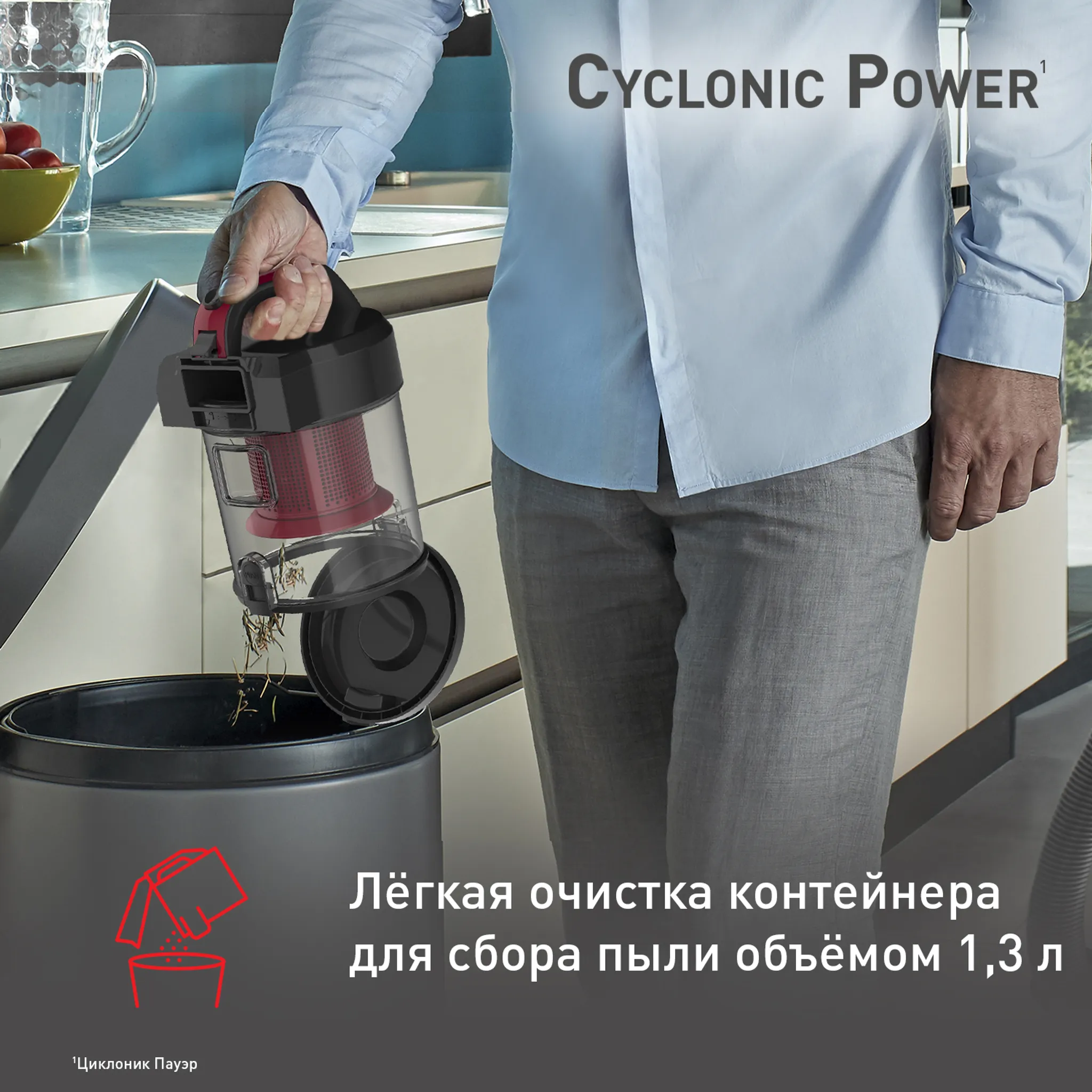 Пылесос с контейнером Tefal Cyclonic Power TW1923RH