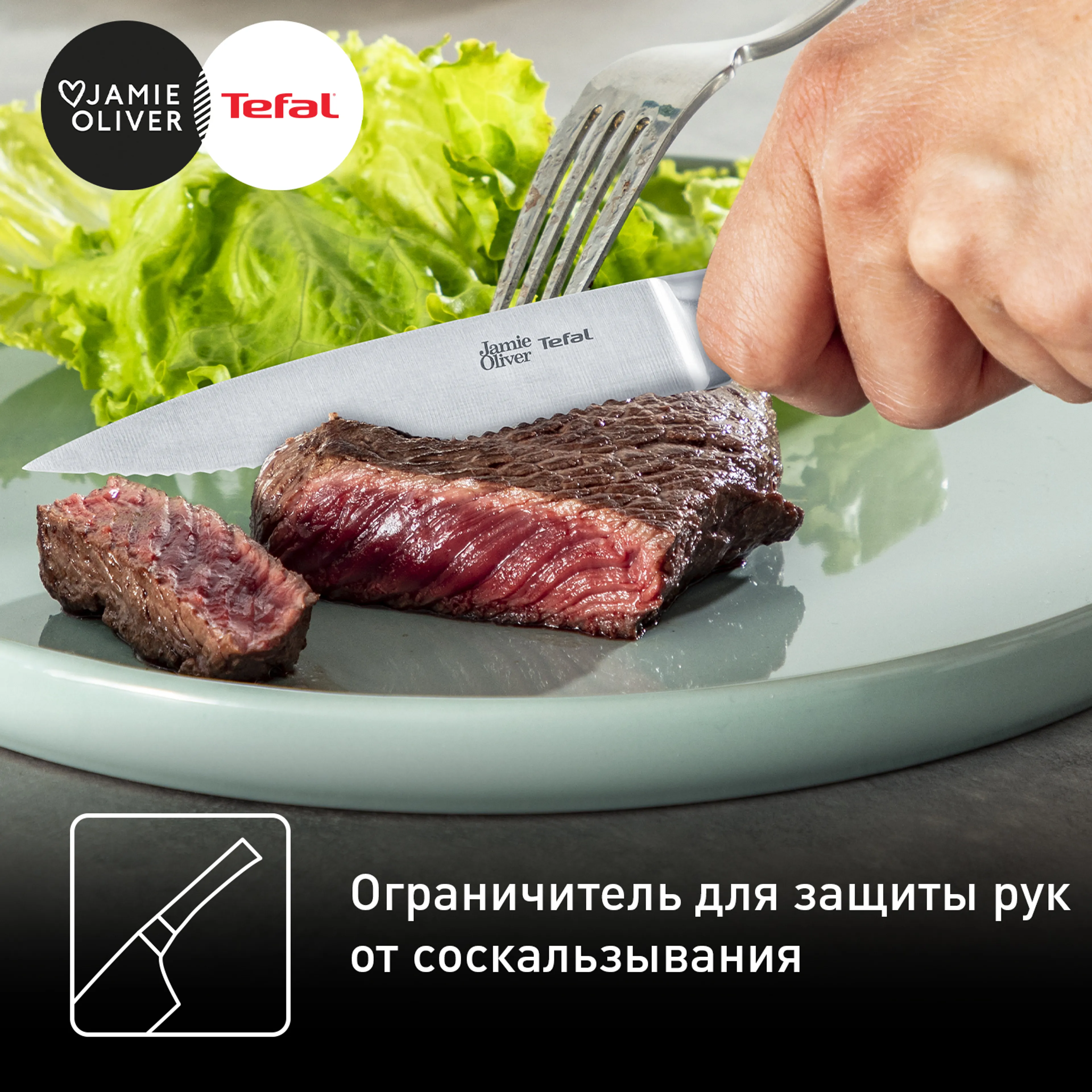 Набор ножей для стейка Tefal 4 предмета Jamie Oliver 12 cм K2670849